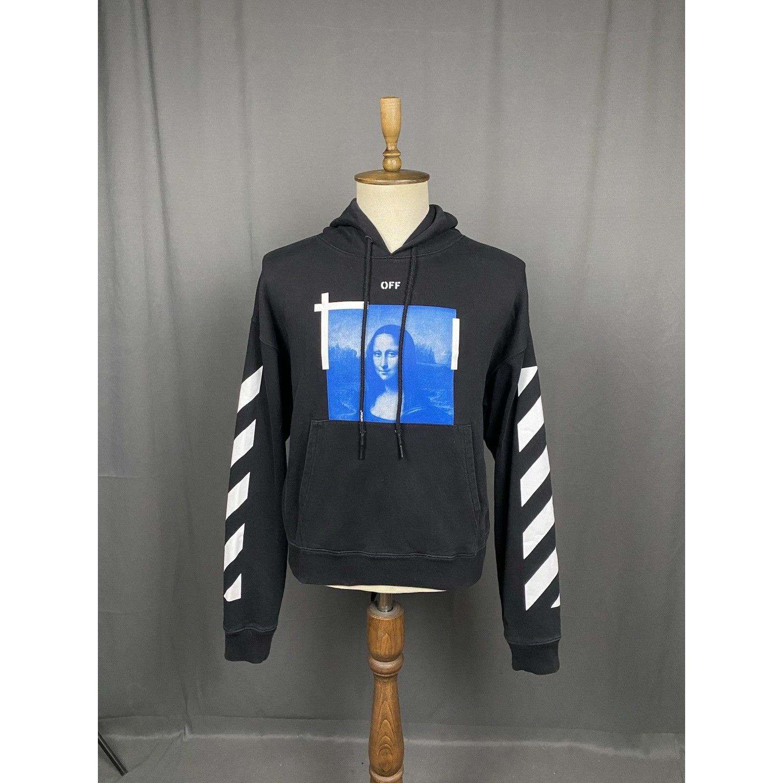 Off-White Off-White Auth Mona Lisa Big Logo Men's Black Hoodie Sweater Size US L / EU 52-54 / 3 - 3 Thumbnail