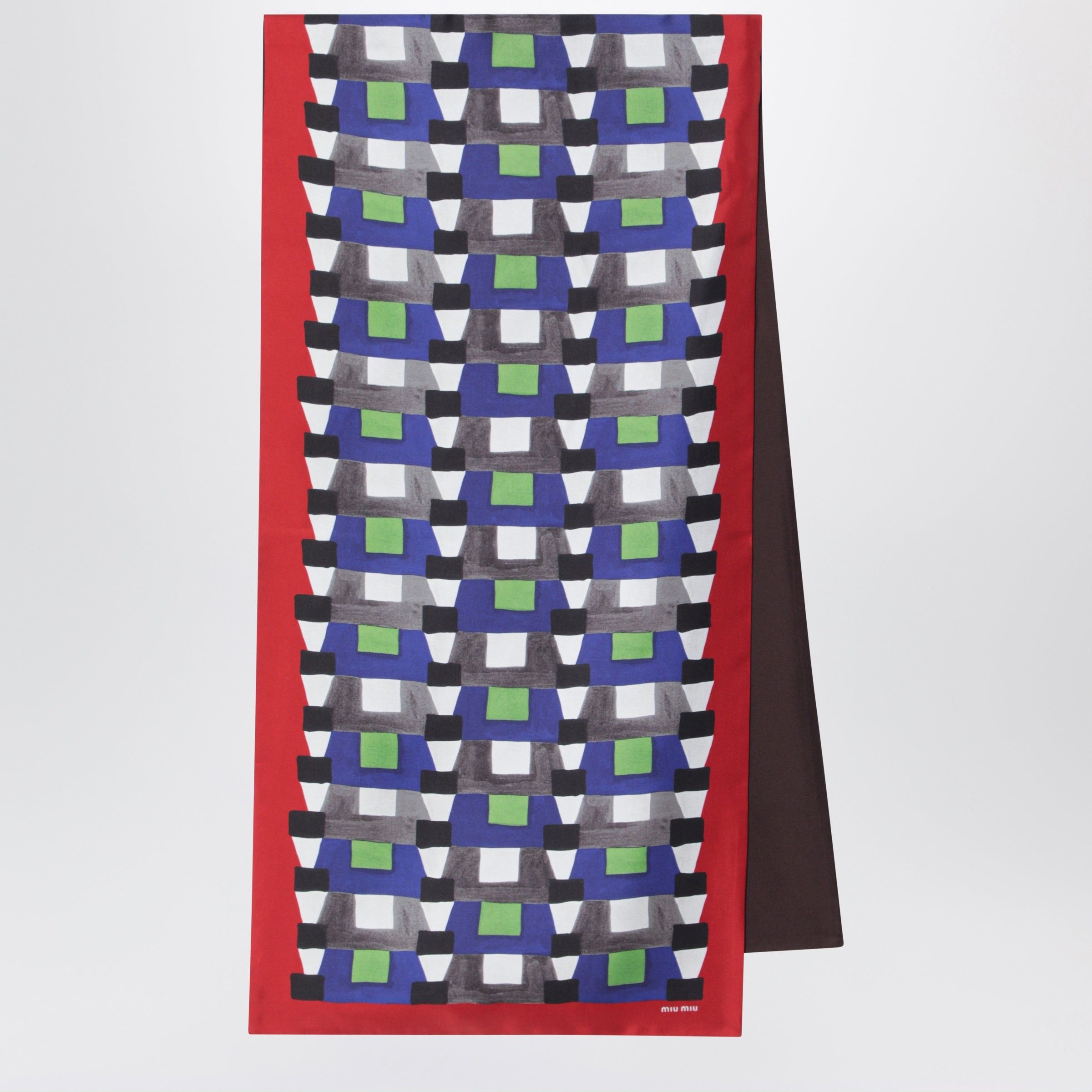 Miu Miu Miu Miu Silk Twill Scarf With A Geometric Print Size ONE SIZE - 1 Preview