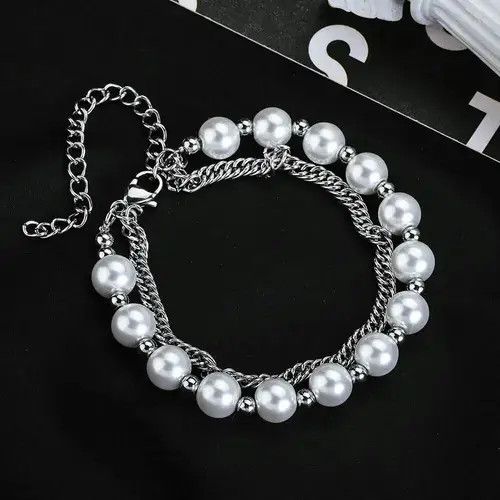 Vintage Creative Imitation Pearl Bracelet Size ONE SIZE - 2 Thumbnail