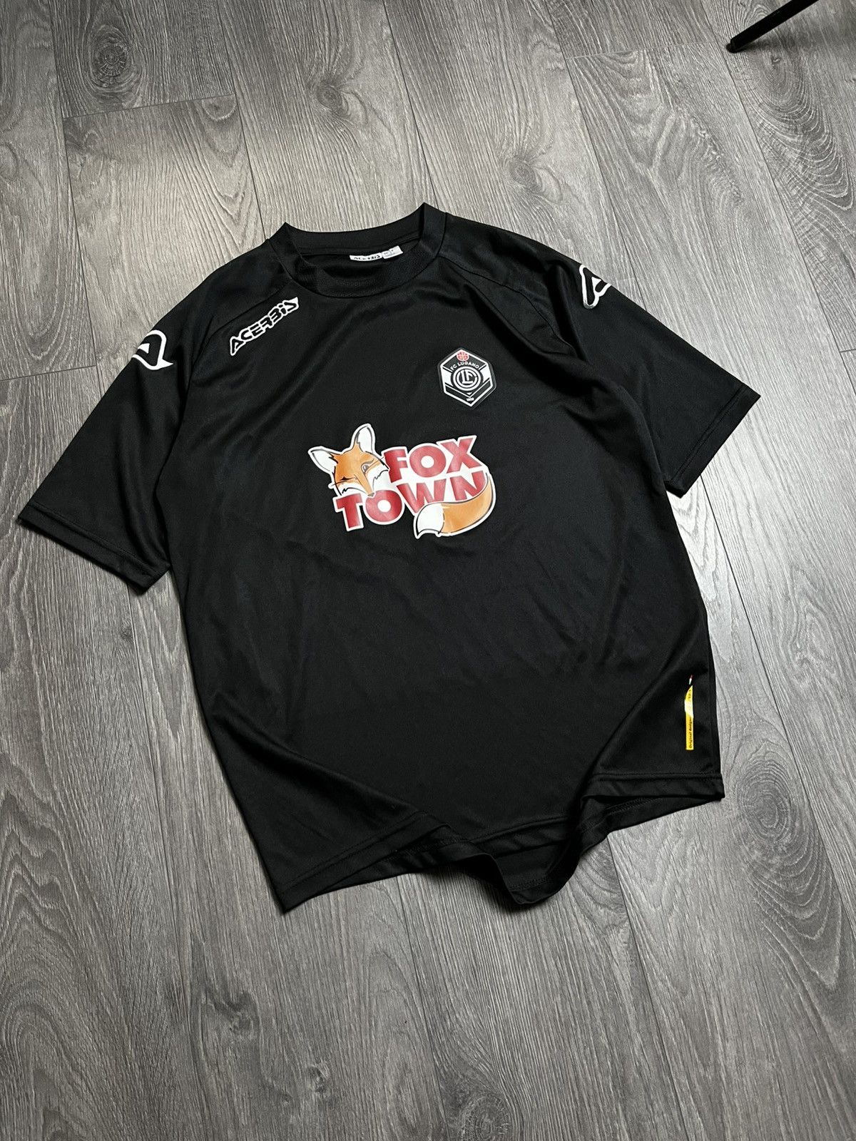 Vintage Acerbis FC Lugano Swiss Football Training Jersey Shirt Black Size US M / EU 48-50 / 2 - 1 Thumbnail