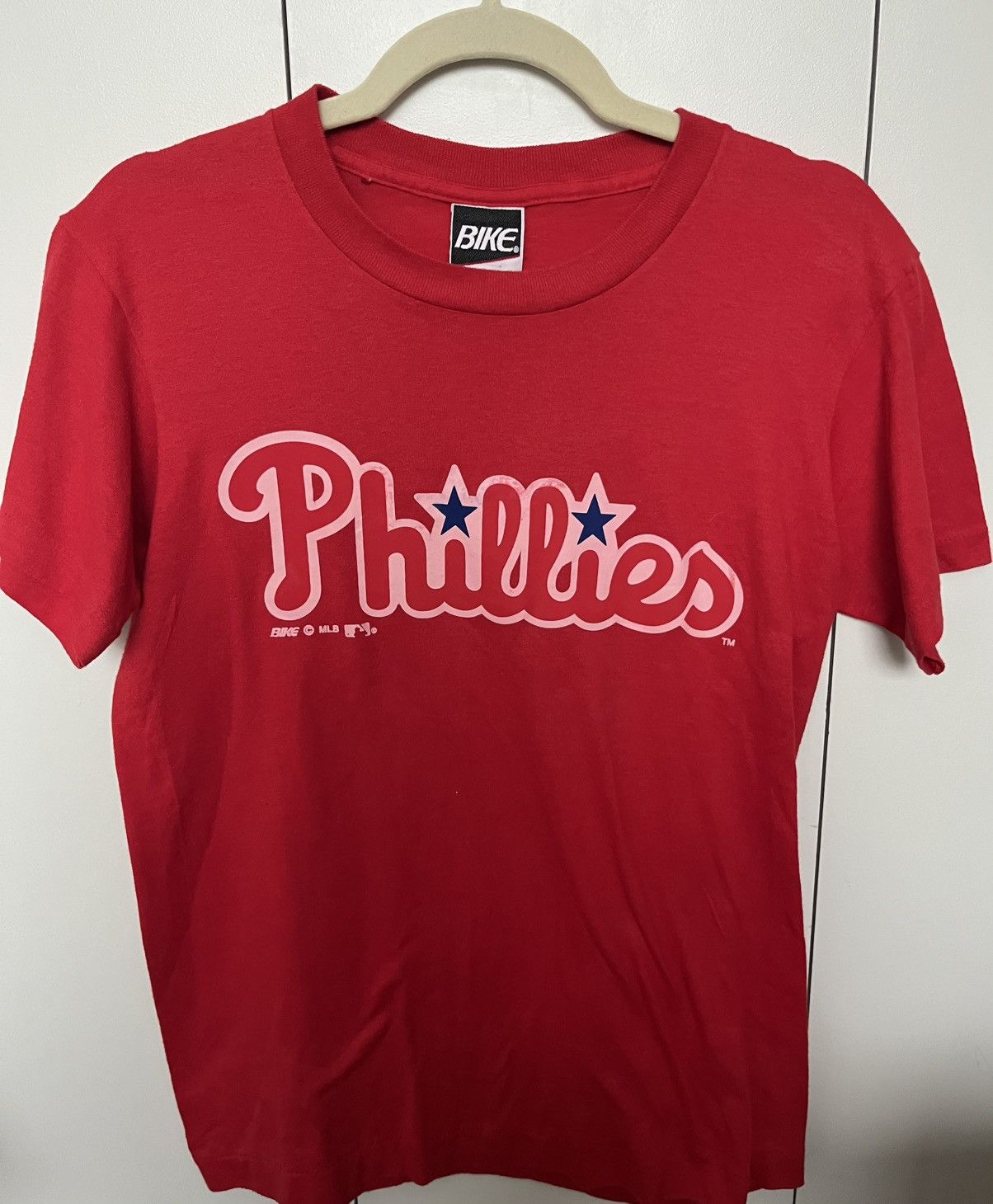 MLB × Vintage Vintage Philadelphia Phillies Bike 1990s Single Stitch Shirt Size US S / EU 44-46 / 1 - 1 Thumbnail