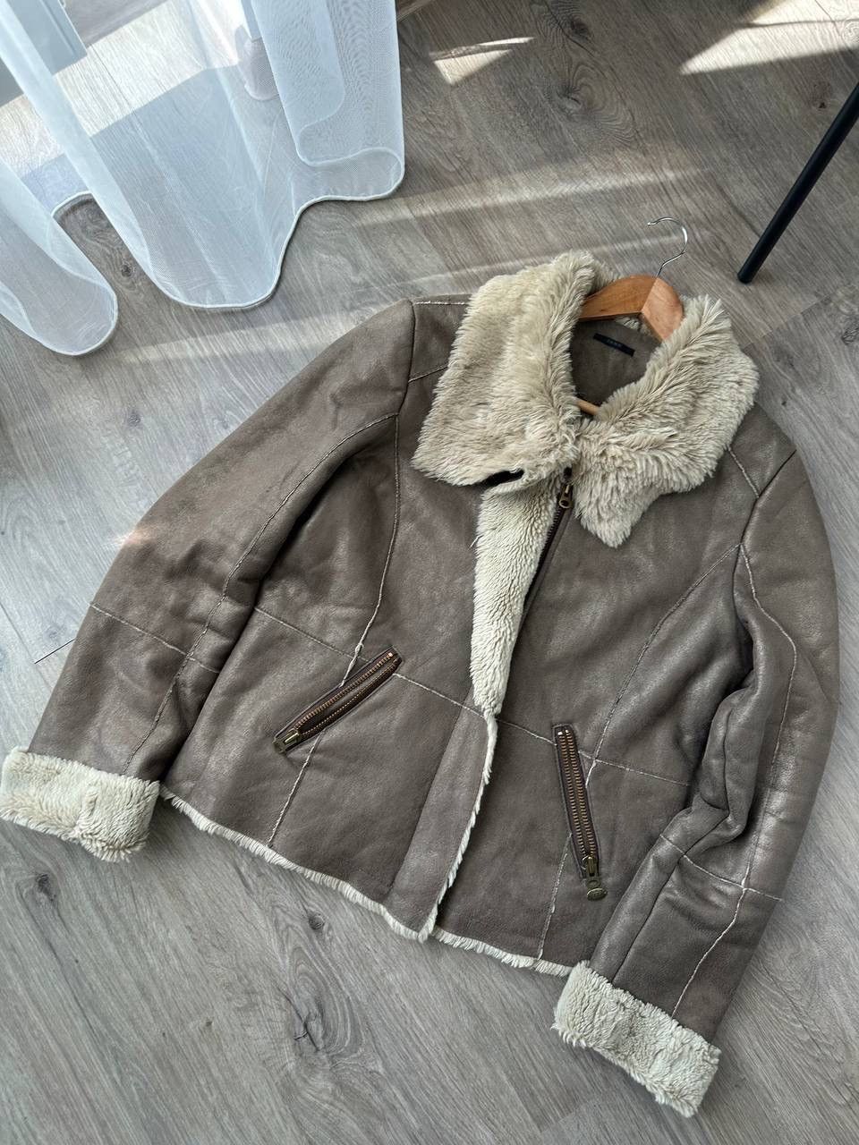 Japanese Brand × Vintage Vintage Japanese Avantgarde Faux Beige B.3 Style Jacket Y2K Size S / US 4 / IT 40 - 12 Thumbnail