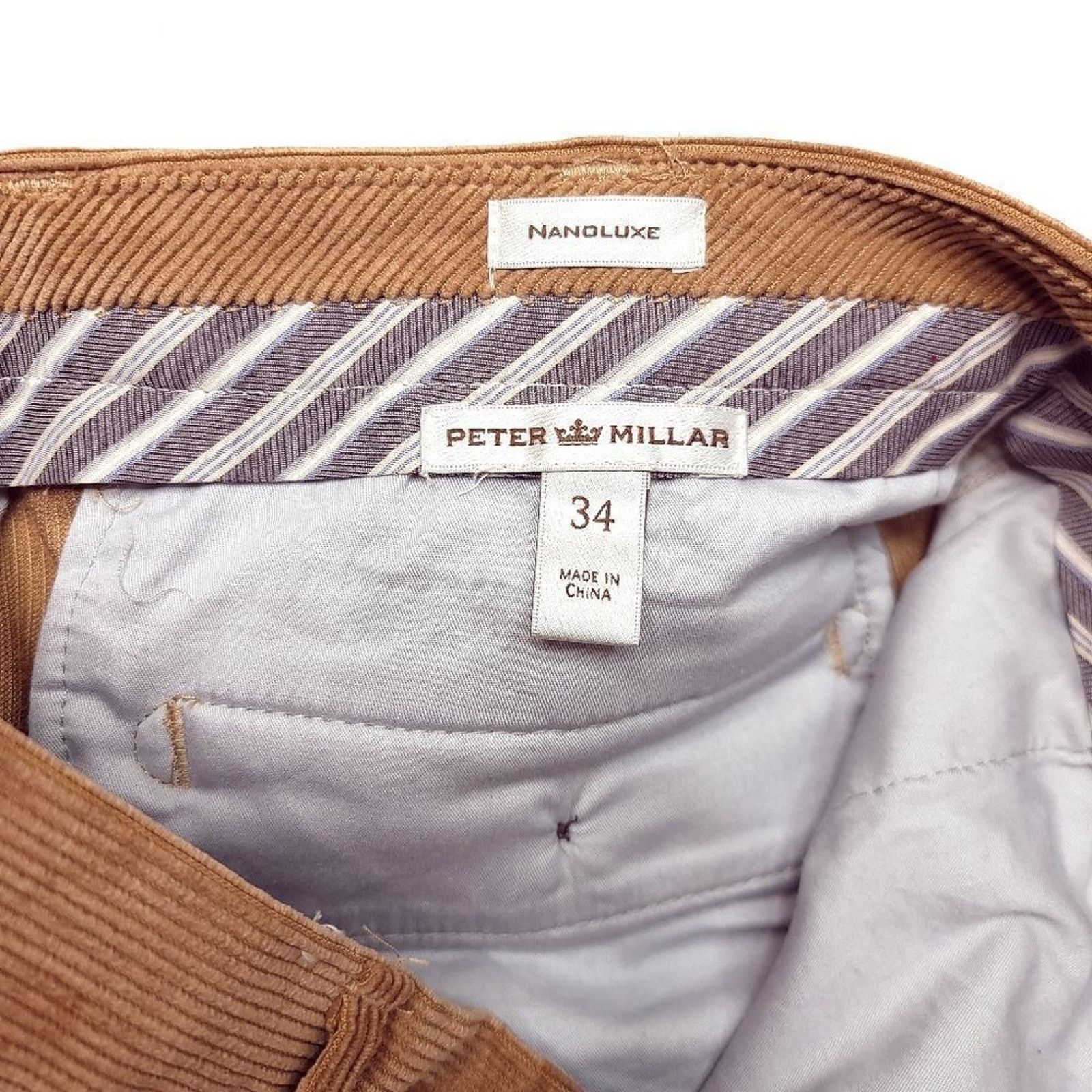 Peter Millar Peter Millar Nanoluxe Corduroy Golf Pants Mens 34x30 Brown Size US 34 / EU 50 - 3 Thumbnail