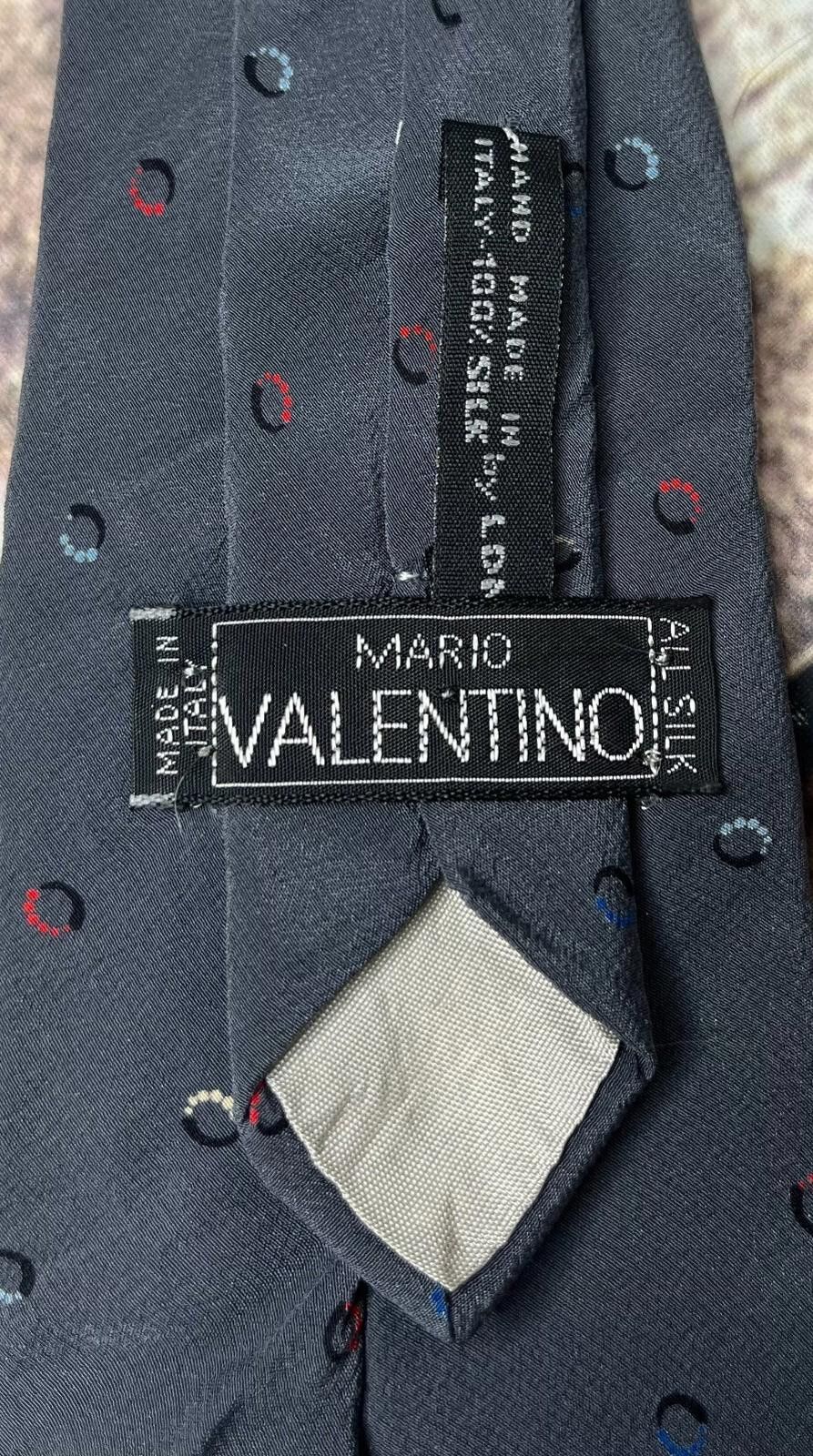 Valentino Mario Valentino 100% Silk Italy Neck Tie Gray Dots Size ONE SIZE - 4 Thumbnail