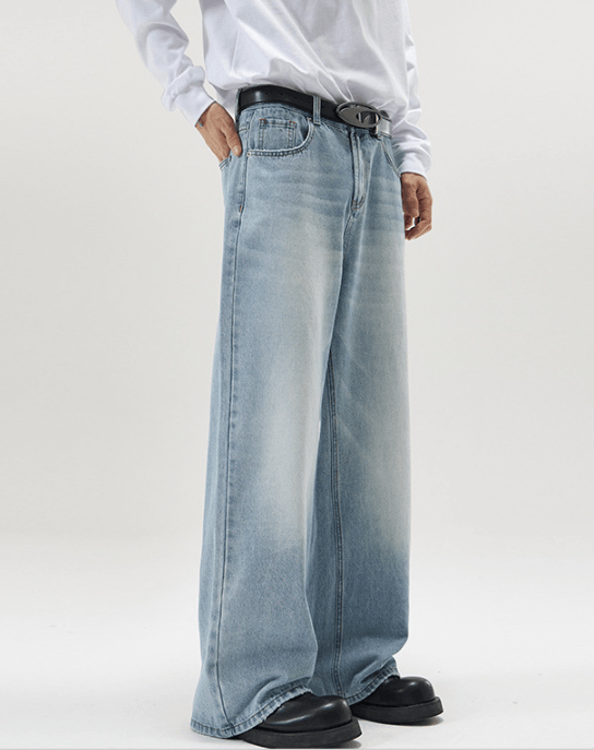Japanese Brand × Jean Street retro loose oversize straight wide-leg jeans Size US 32 / EU 48 - 3 Thumbnail
