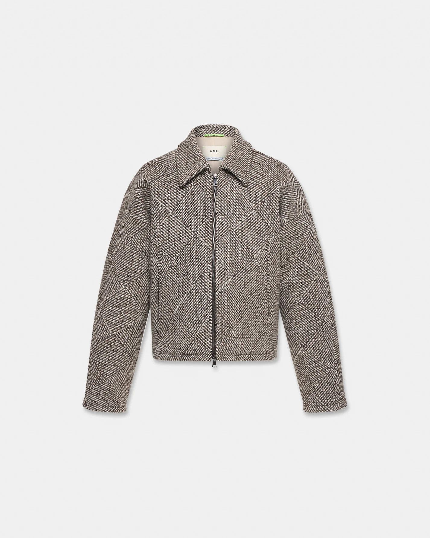 Ojardorf 💚 O. FILES Chess Wool Jacket in Mocha/Cream Small NEW Size US S / EU 44-46 / 1 - 1 Thumbnail