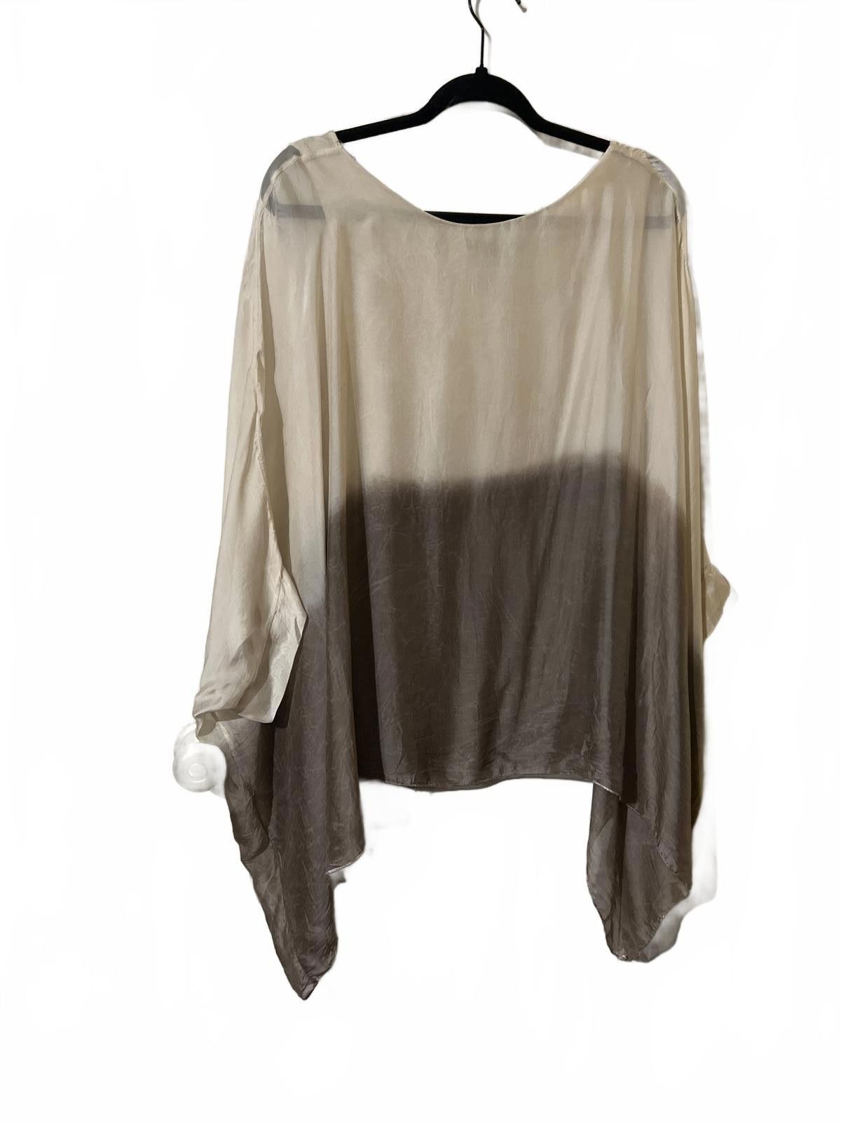Other Tempo Paris Ombre Beige and Taupe Poncho Top M/L boho Size M / US 6-8 / IT 42-44 - 5 Thumbnail
