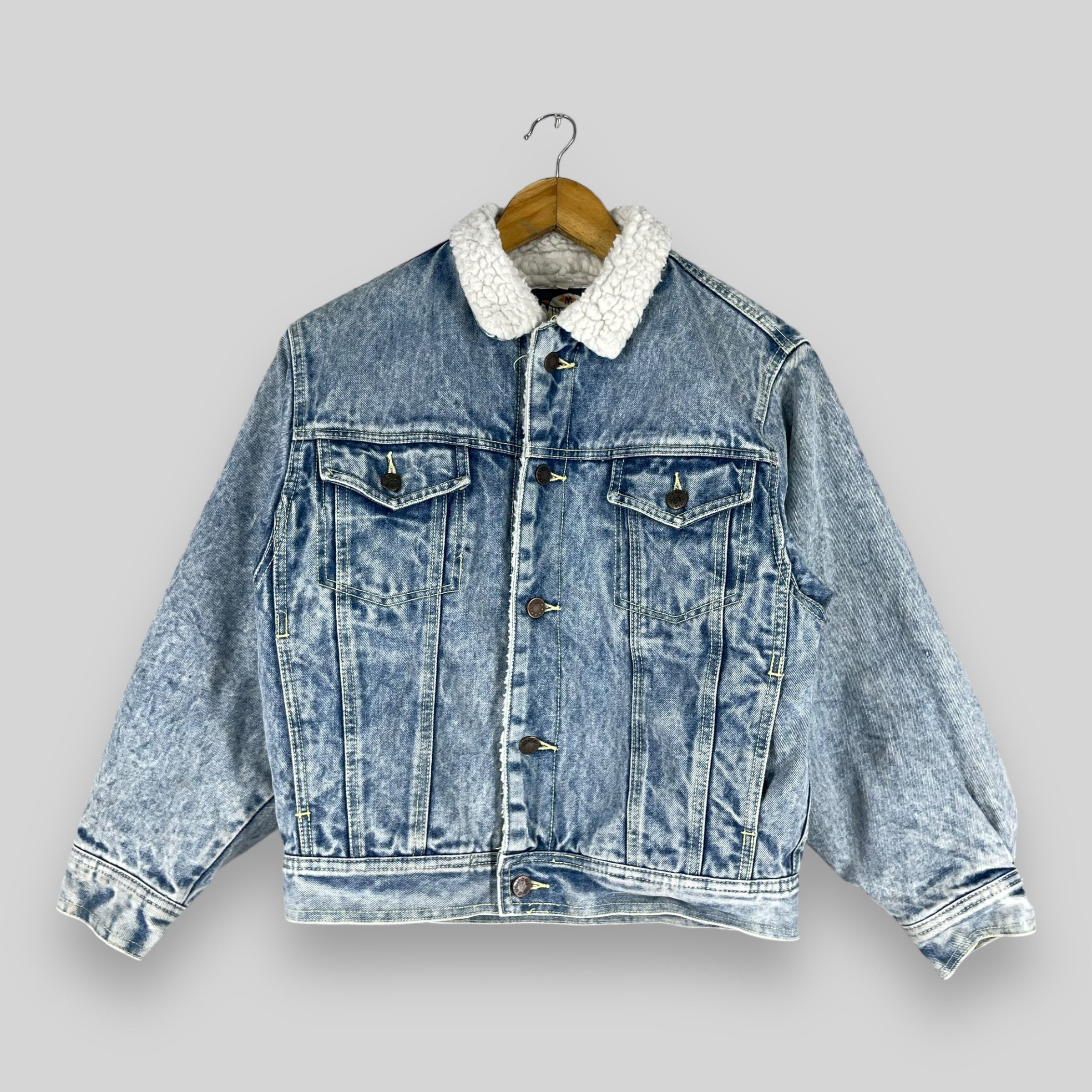 Japanese Brand × Vintage Vintage Mint Drop Sherpa Lined Denim Trucker Jacket Size S / US 4 / IT 40 - 1 Thumbnail