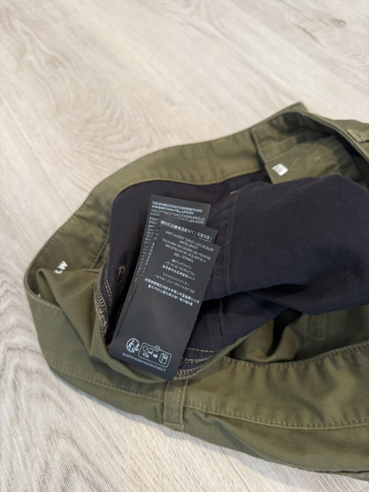 Saint Laurent Paris s/s 2024 olive denim cut pants!! Size US 32 / EU 48 - 10 Thumbnail