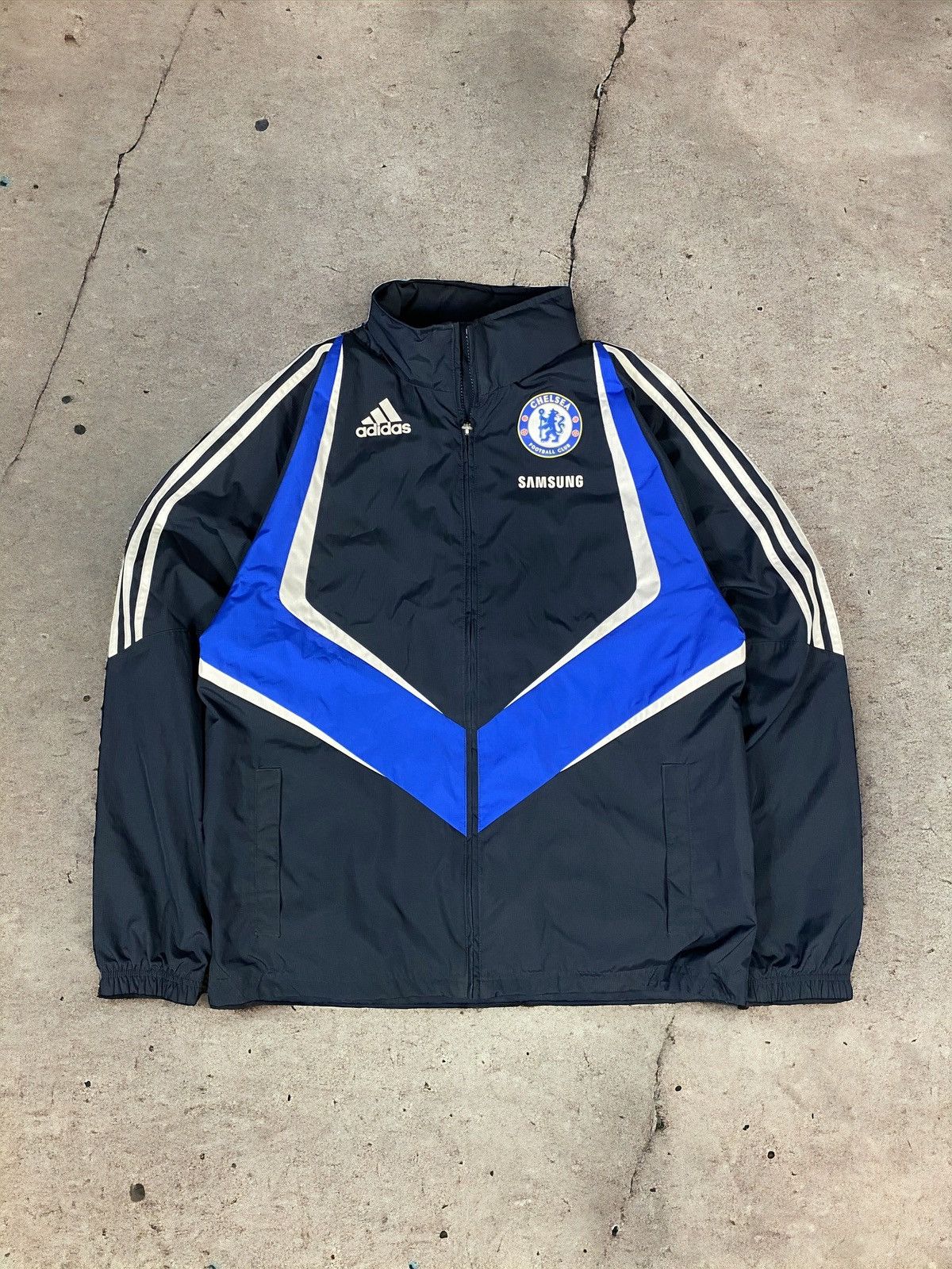 🔥🔥RARE VINTAGE ADIDAS CHELSEA SAMSUNG COACH ZIPPER JACKET