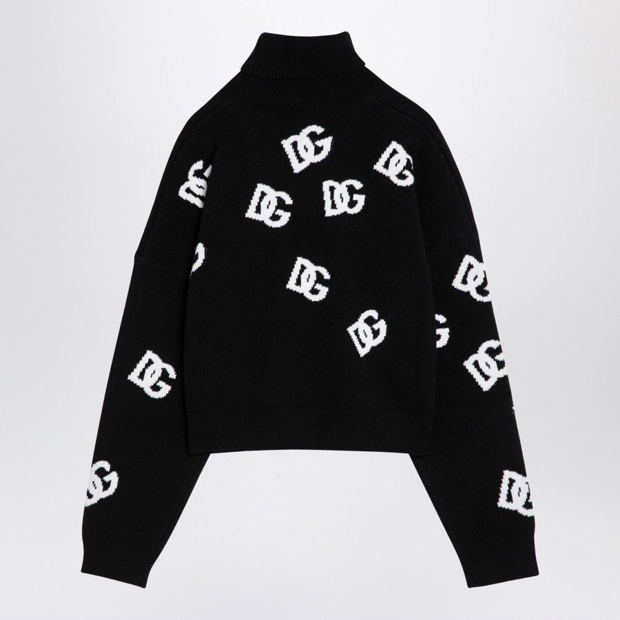 Dolce & Gabbana o1d2blof0824 Turtleneck Sweater in Black & White Size XS / US 0-2 / IT 36-38 - 2 Thumbnail