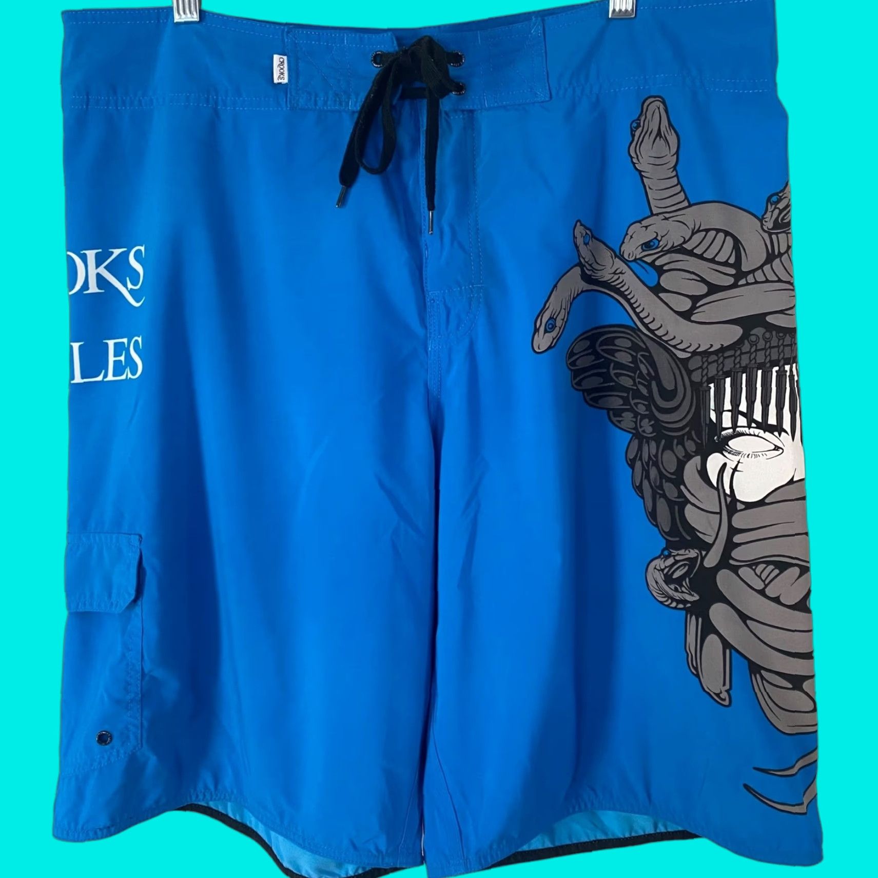 Crooks & Castles Crooks & Castles Medusa Printed Board Shorts Mens 38 Blue Surf Swim Streetwear Size US 38 / EU 54 - 1 Thumbnail