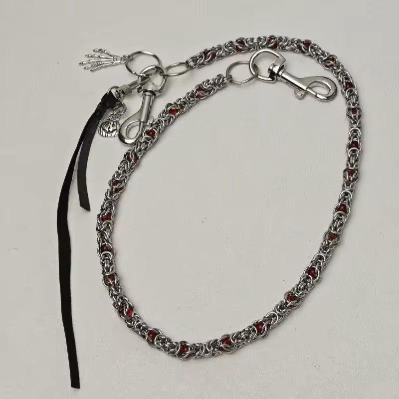 Jewelry Stainless Steel Keel Clamp Beads Waist Pants Keychain Size ONE SIZE - 3 Thumbnail