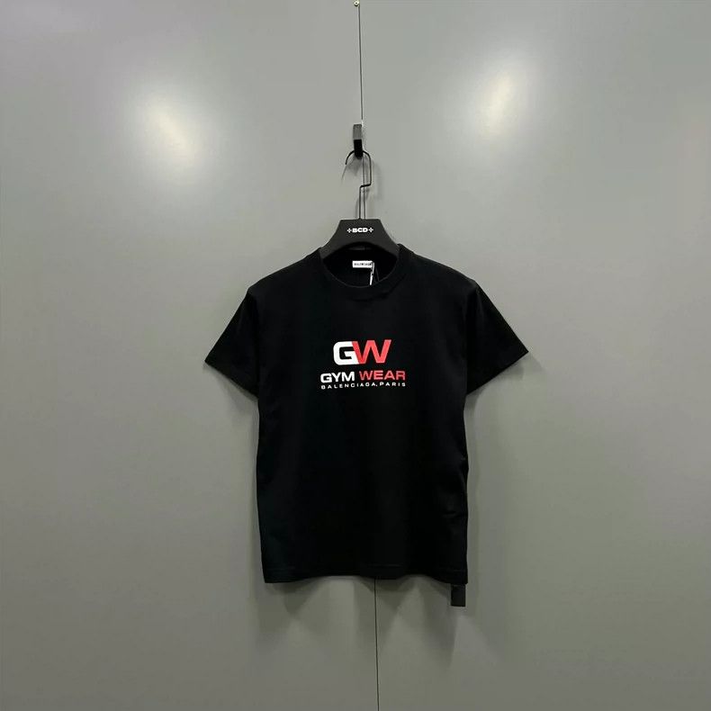 Balenciaga Black Printed Logo Short Sleeve