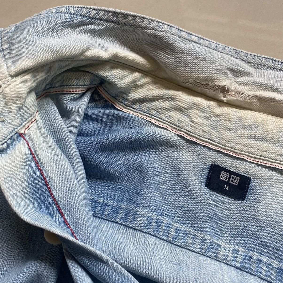 Uniqlo Vintage Uniqlo Selvedge Washed Blue Button Down Shirts Size US M / EU 48-50 / 2 - 11 Thumbnail