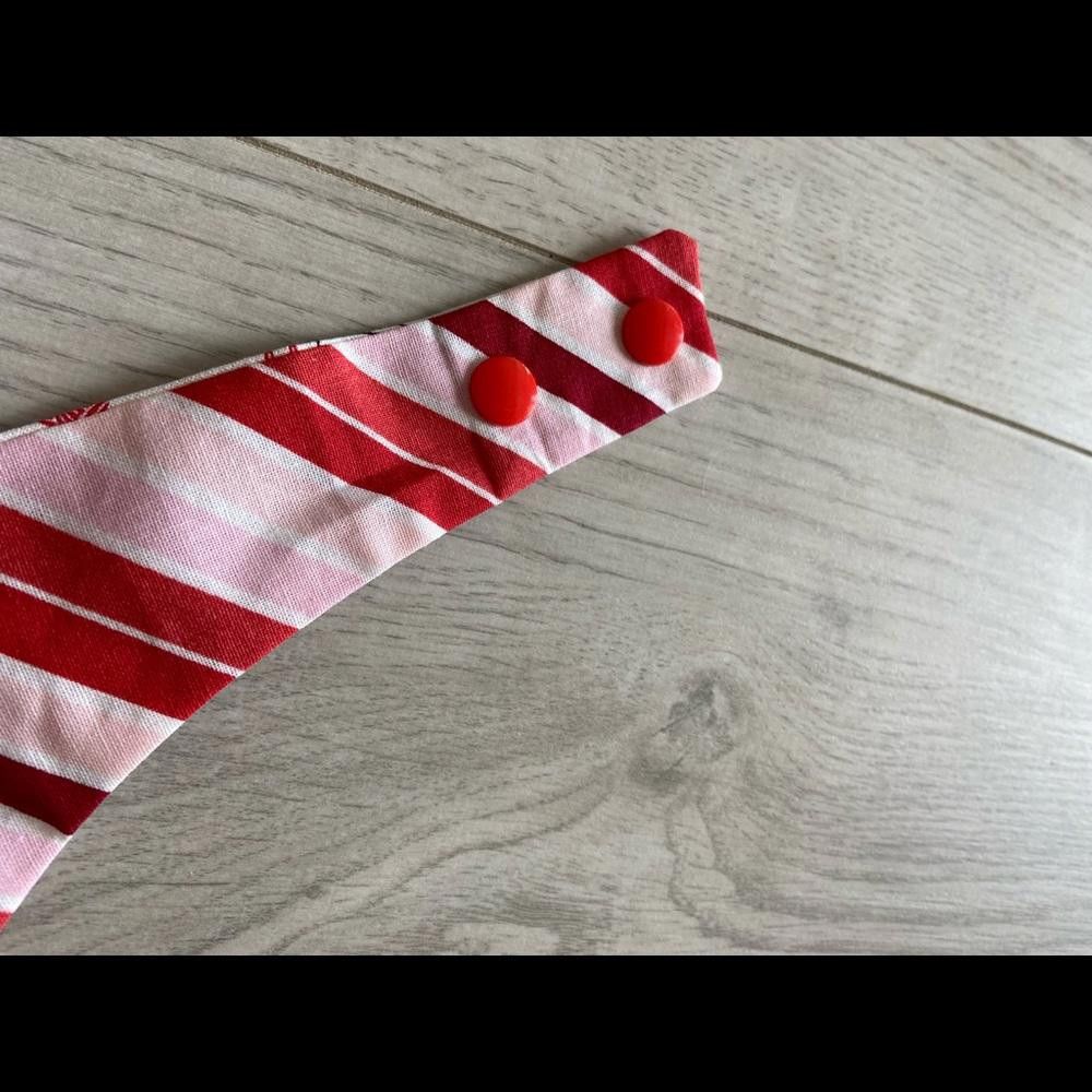 Designer Red Stripe and Letter Dog Bandana Size ONE SIZE - 7 Thumbnail