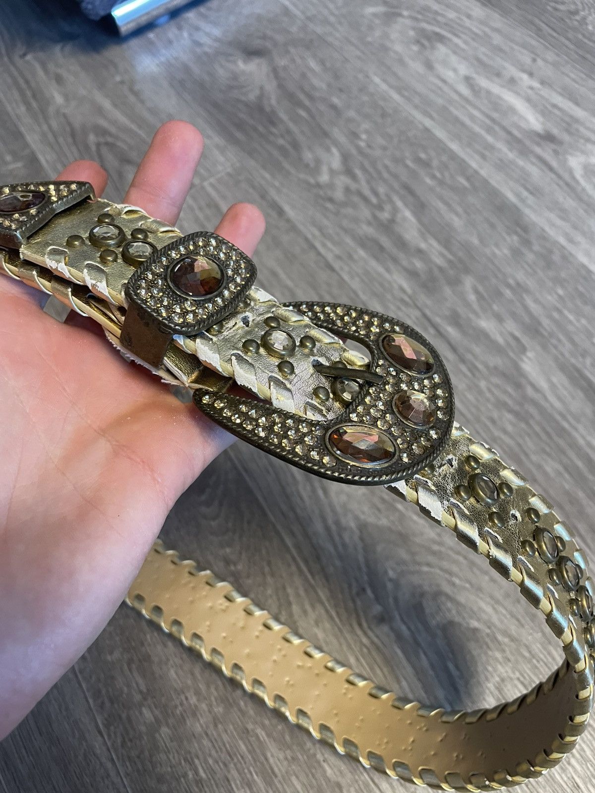 Other Vintage Gold Studded Belt With Stones Y2K Size ONE SIZE - 13 Thumbnail