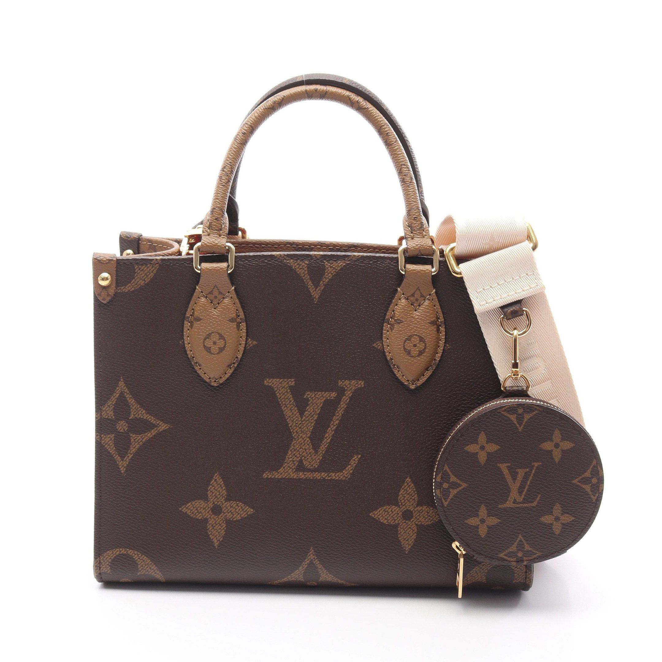 Louis Vuitton Louis Vuitton On-The-Go Pm Monogram Giant Reverse Handbag Brown Beige Size ONE SIZE - 1 Thumbnail