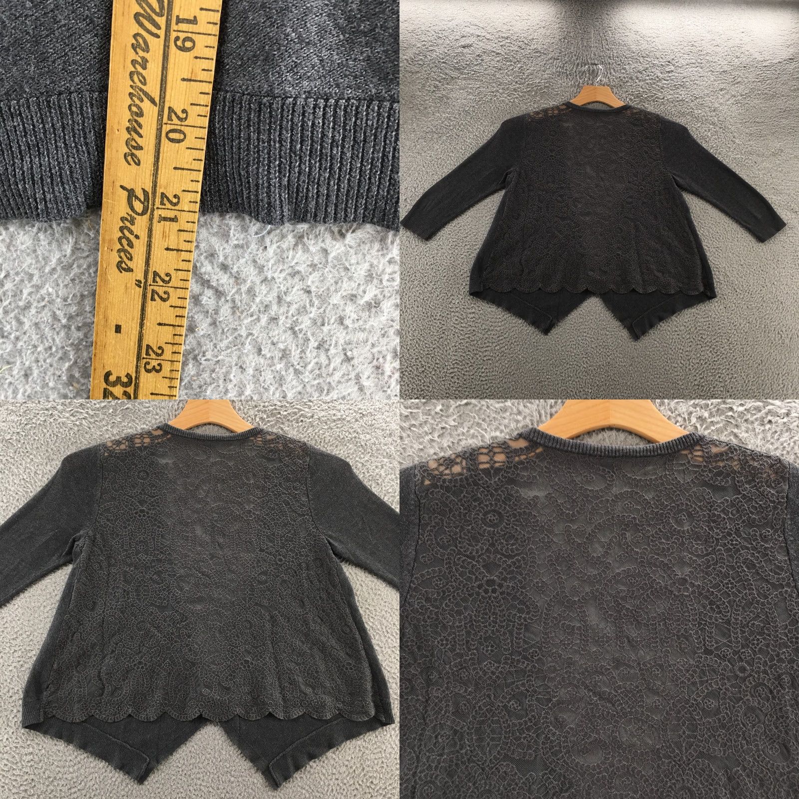 American Eagle Outfitters American Eagle Outfitters Cardigan Drape 3/4 Sleeve Gray Open Front Womens M Knit Sweater Size M / US 6-8 / IT 42-44 - 8 Thumbnail