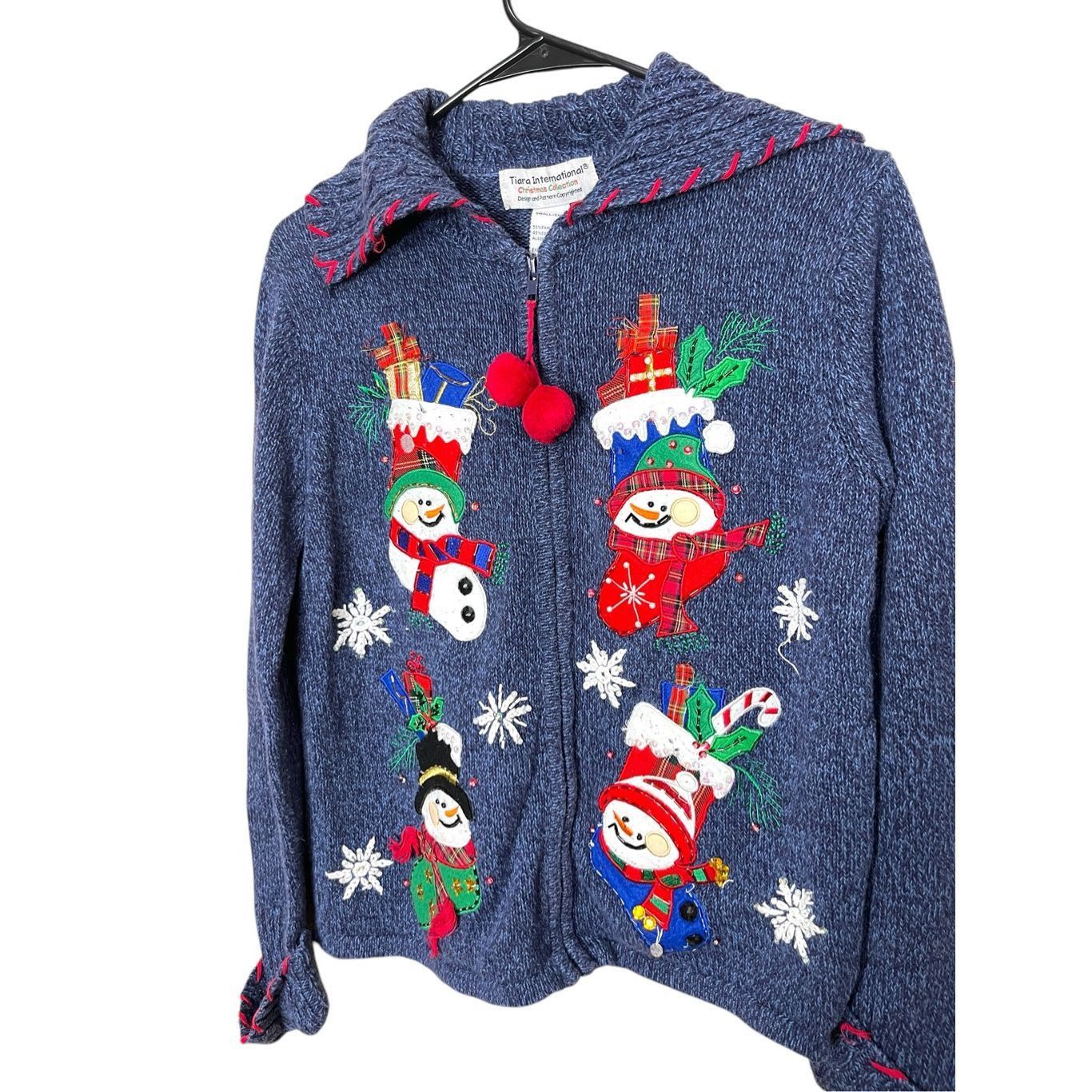 Other Vintage Tiara International Jolly Stocking Christmas Sweater Size S / US 4 / IT 40 - 2 Thumbnail