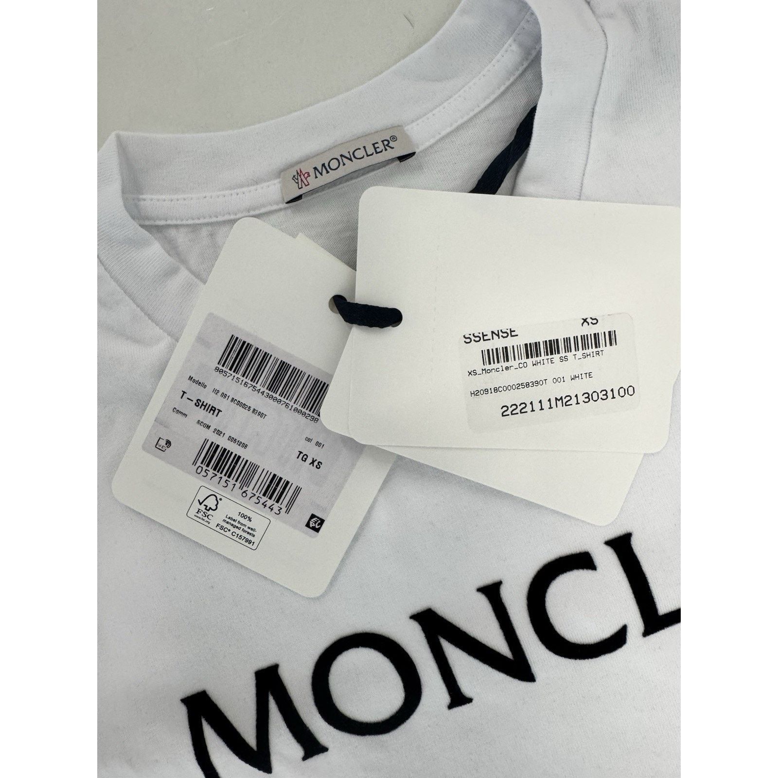 Moncler Moncler flocked-logo cotton T-shirt XS Size US XS / EU 42 / 0 - 2 Thumbnail