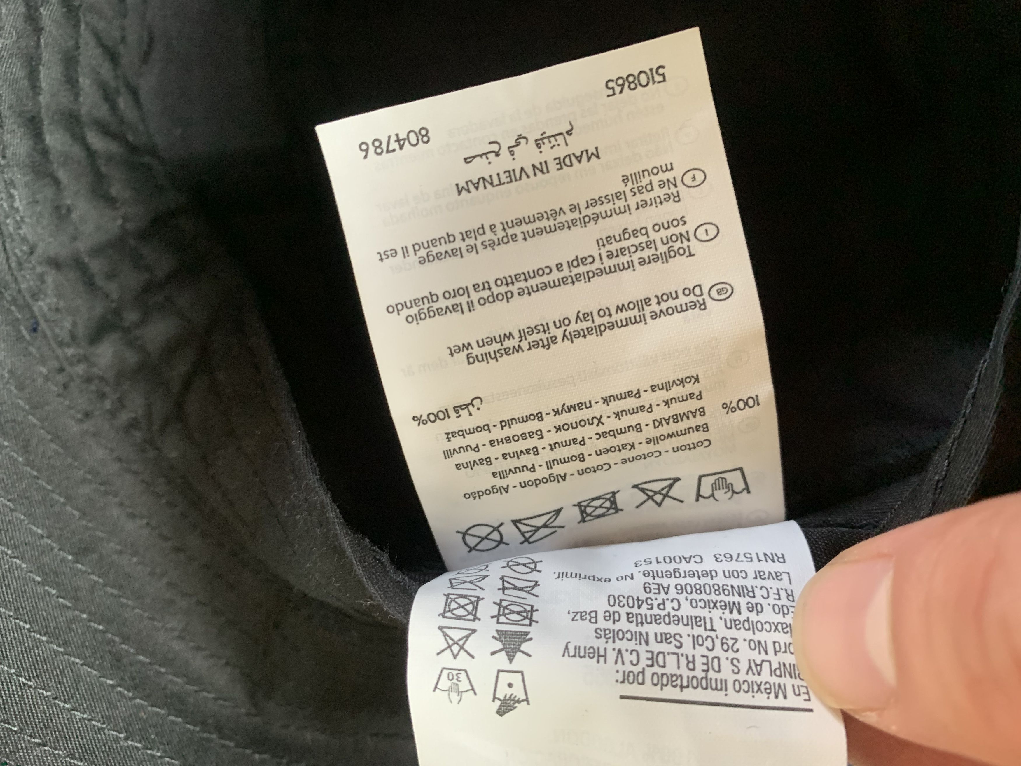 Champion Champion Black Cotton Panama Hat Size 32 - 7 Thumbnail