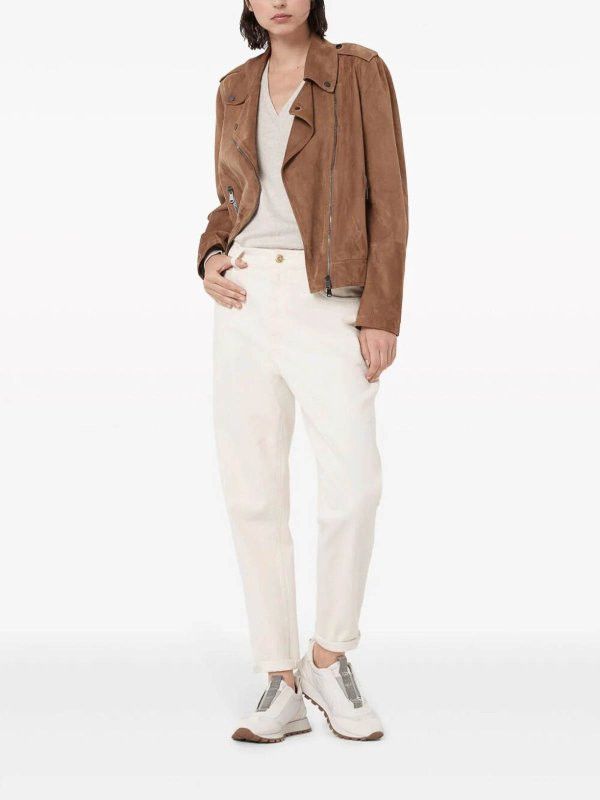 Brunello Cucinelli o1la1rc1a0425 Lady Dyed Pants in White Size 28" / US 6 / IT 42 - 4 Thumbnail