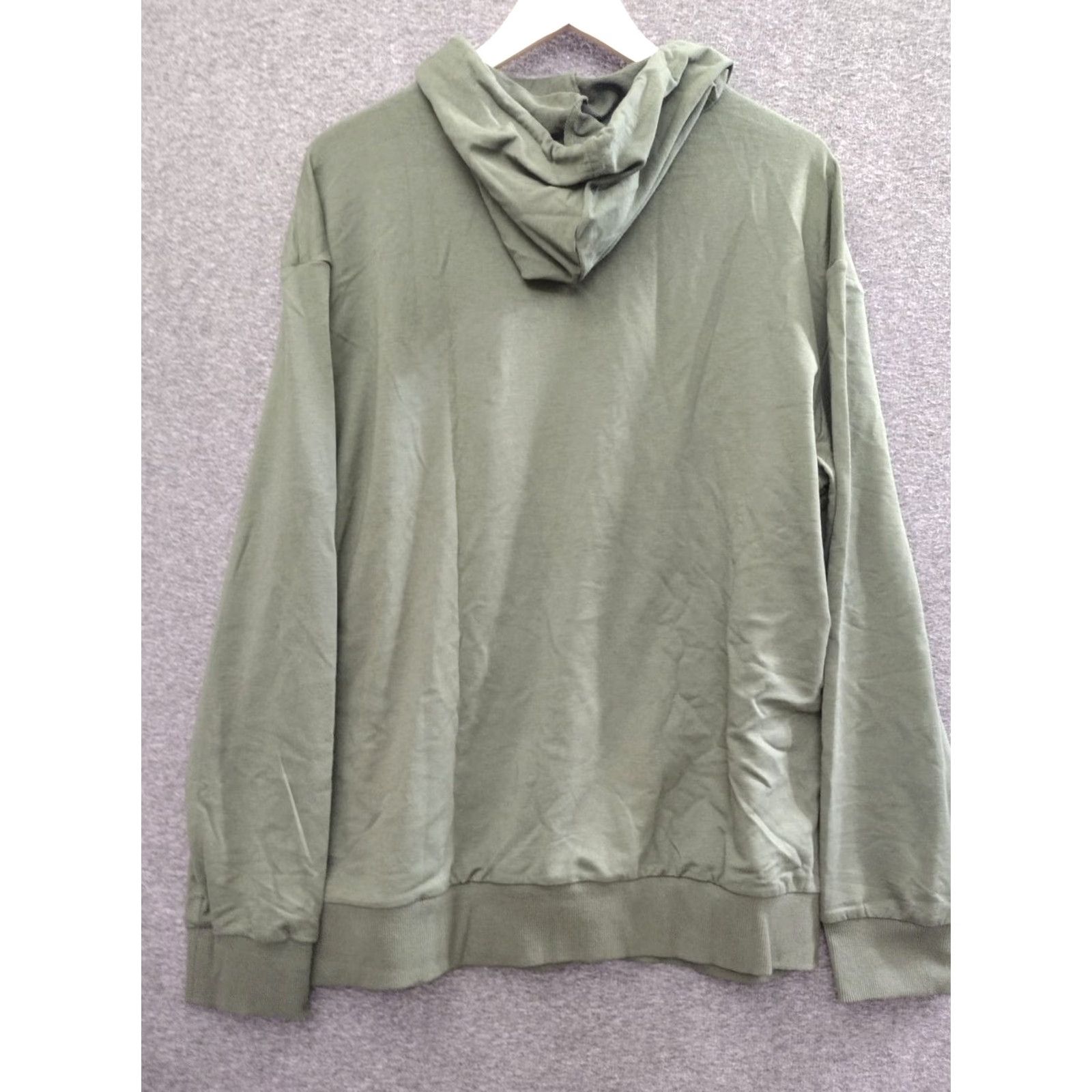Shein SHEIN Hooded Kangaroo Pockets Sweatshirt Women's Green L Shirt Size L / US 10 / IT 46 - 2 Thumbnail