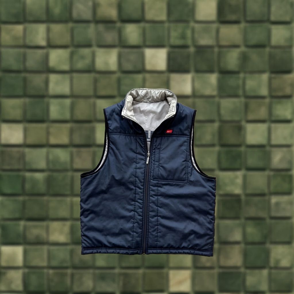 Nike Nike Reversible Vest Men S Blue/Navy 90s Vintage Puffer Down Nylon Zip Casual Streetwear Size US S / EU 44-46 / 1 - 1 Thumbnail
