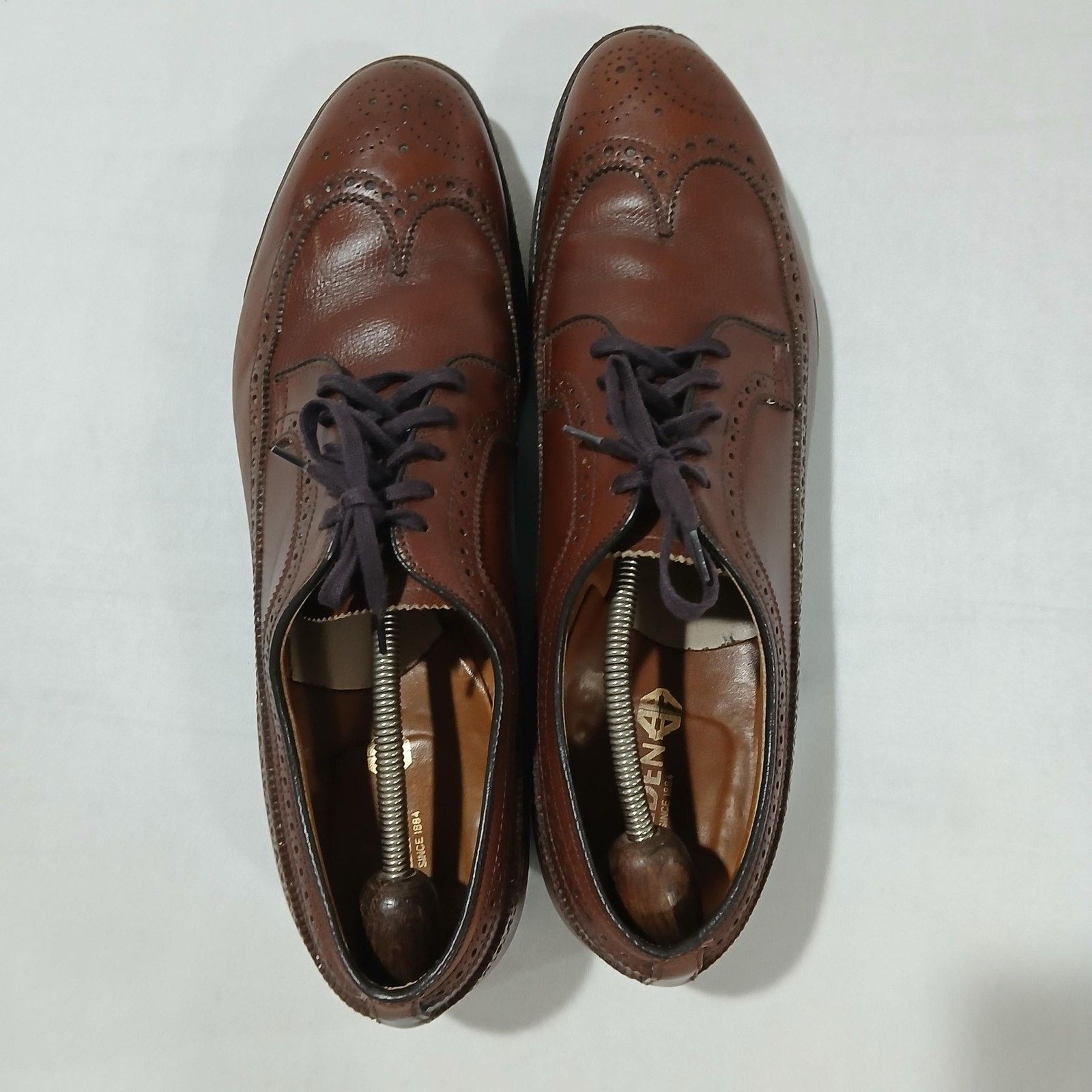 Alden Alden Mens 13 AA/B Brown Leather Longwing Blucher Wingtip Size US 13 / EU 46 - 4 Thumbnail