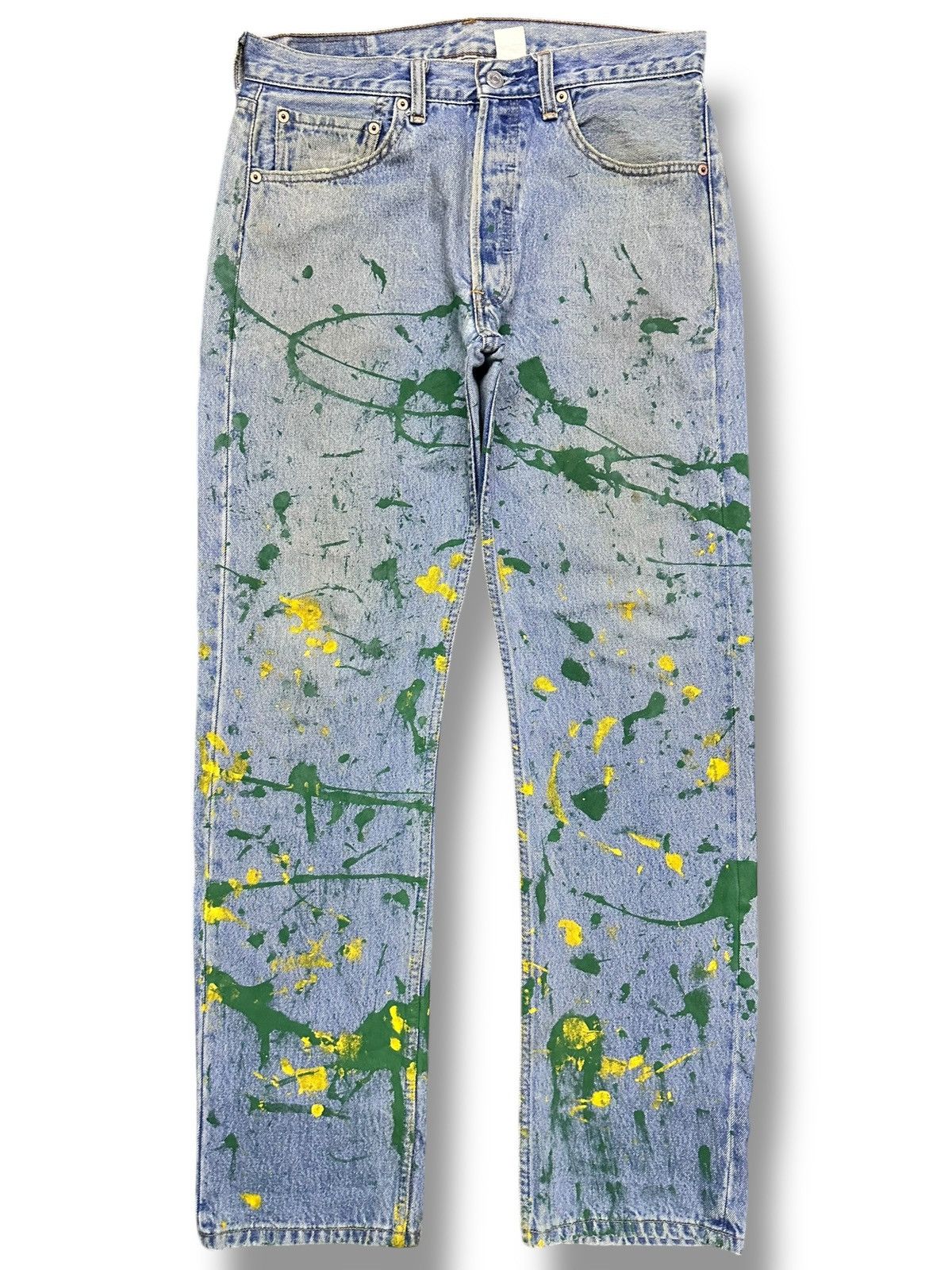 Levi's Vintage Levis Straight Jeans With Painted and Faded Wash Size US 33 - 1 Thumbnail