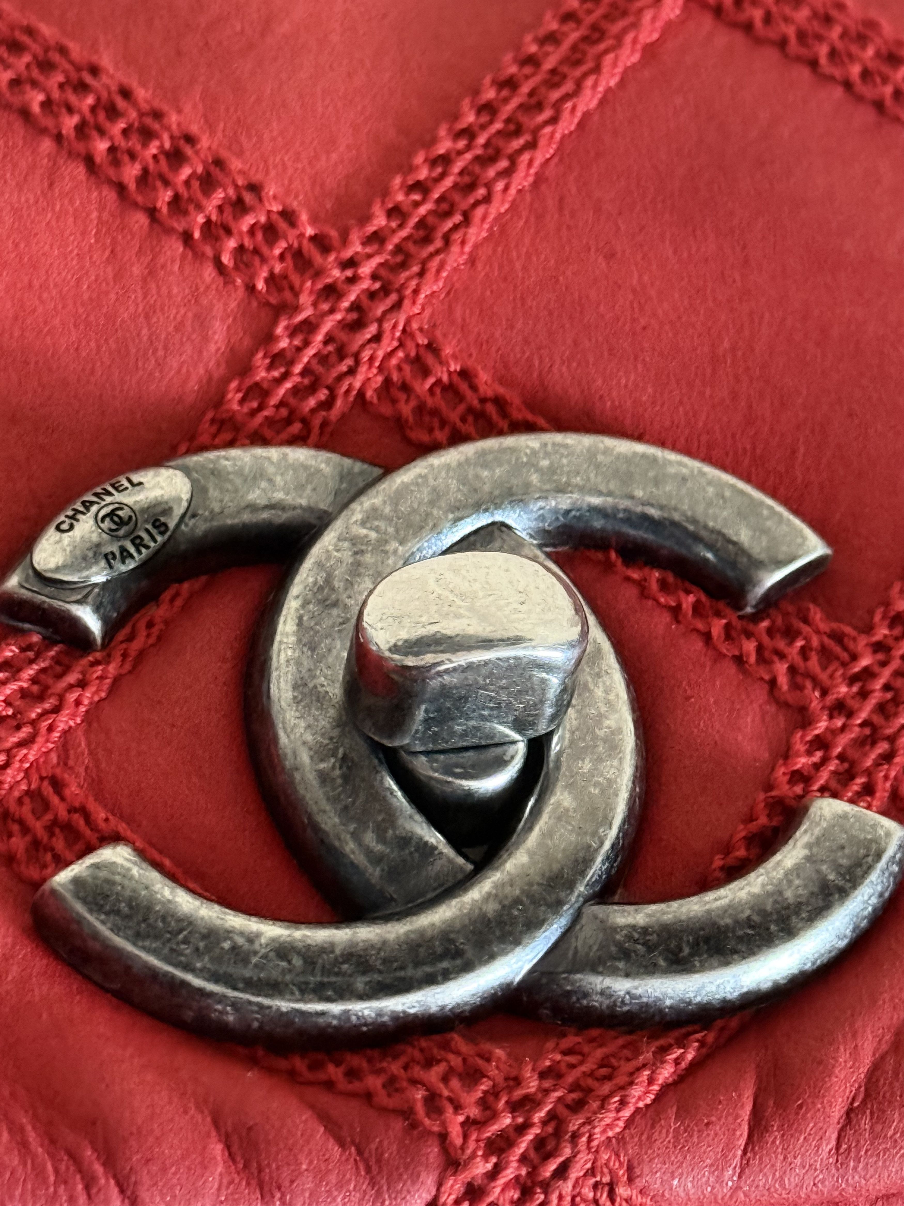 Chanel CHANEL Diamond Stitch Quilted Chain Flap Bag Red Calfskin Size ONE SIZE - 15 Thumbnail