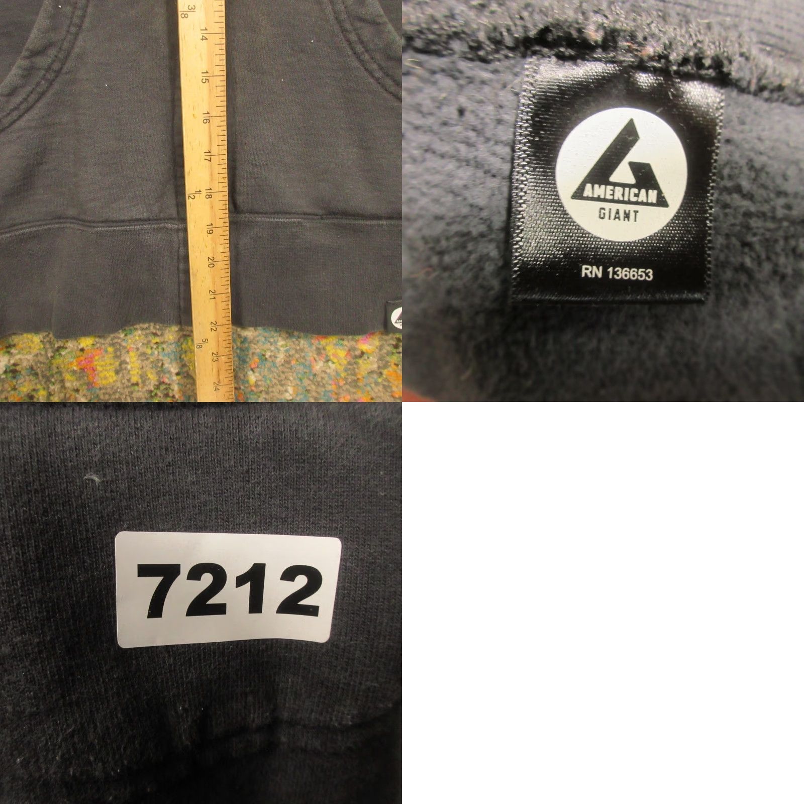 Vintage American Giant Hoodie Womens M Black heavy Cotton Fleece Full Zip USA Faded Size M / US 6-8 / IT 42-44 - 8 Thumbnail