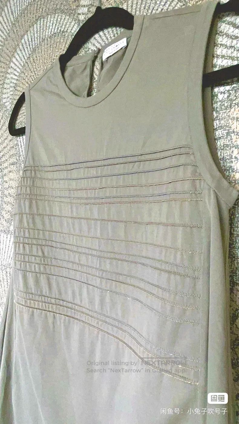 Brunello Cucinelli Brunello Cucinelli Two-Tone Beaded A-Line T-Shirt Size M / US 6-8 / IT 42-44 - 2 Thumbnail