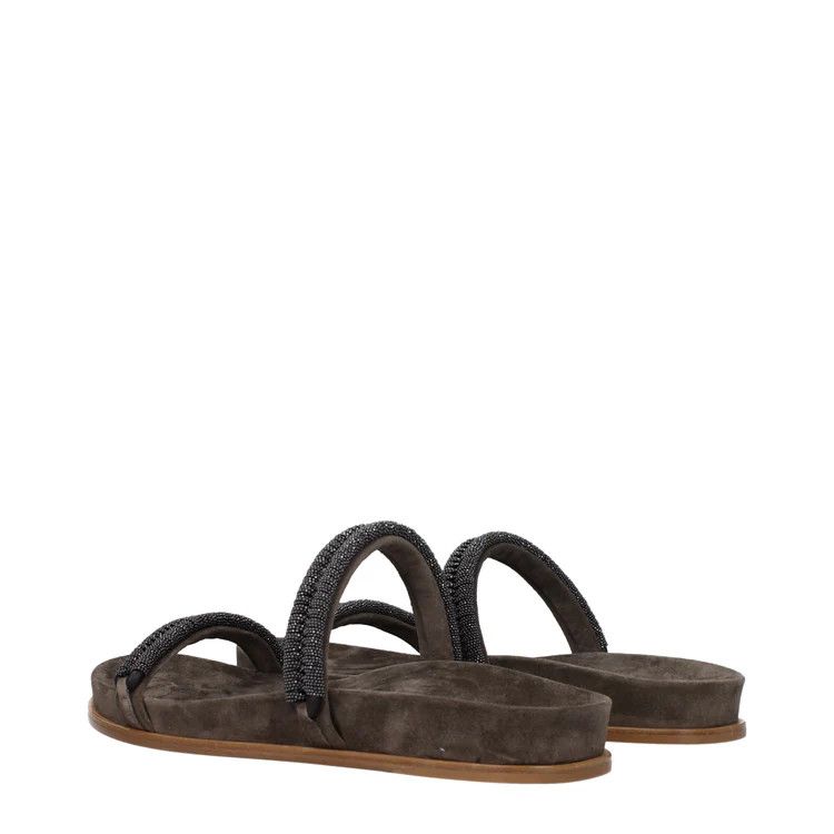 Brunello Cucinelli ob1o1e1024 Suede Slippers in Grey Size US 10 / IT 40 - 4 Thumbnail