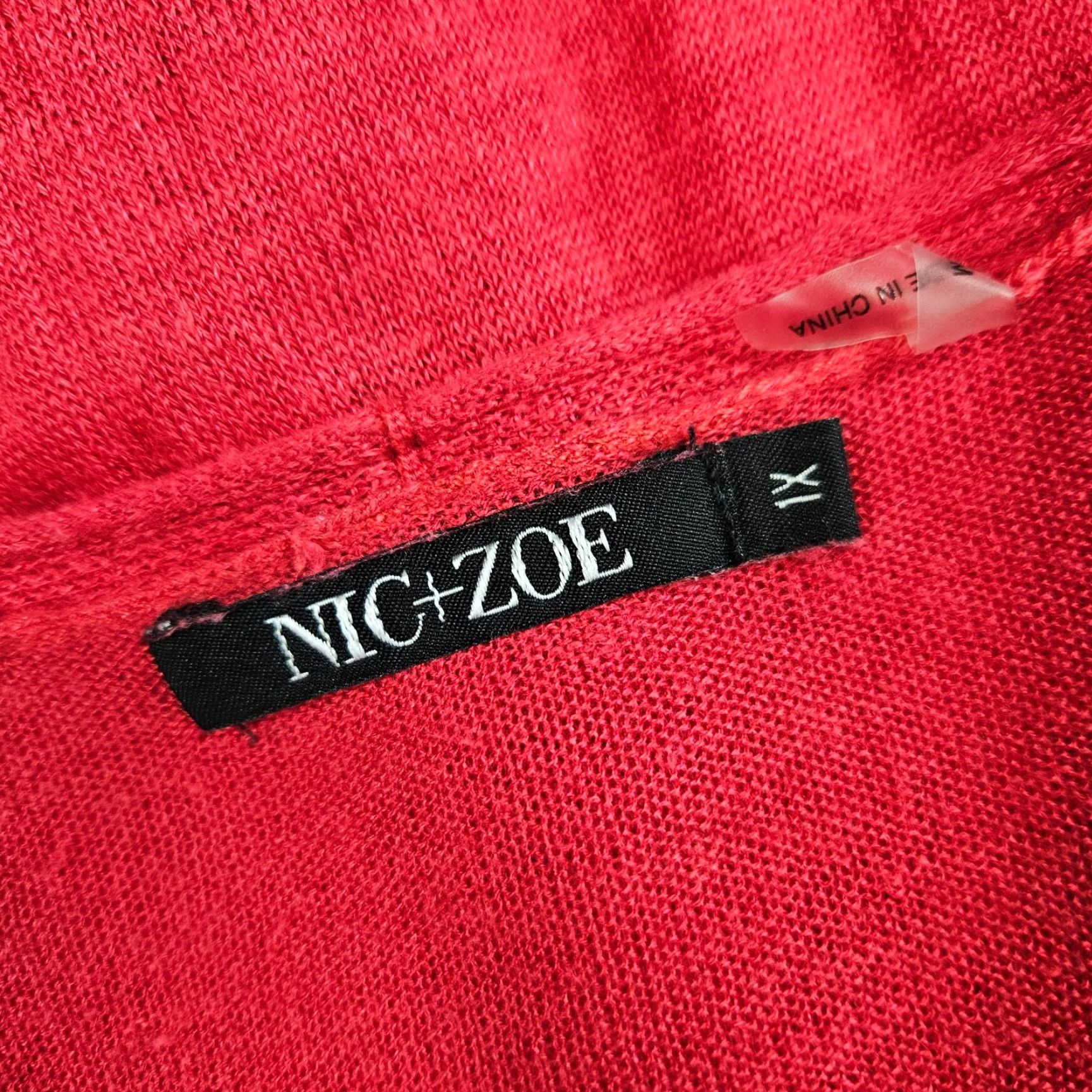 NIC+ZOE Nic+Zoe Cardigan Womens Sz 1X Red Linen Blend Long Sleeve Button Front Size XL / US 12-14 / IT 48-50 - 6 Thumbnail