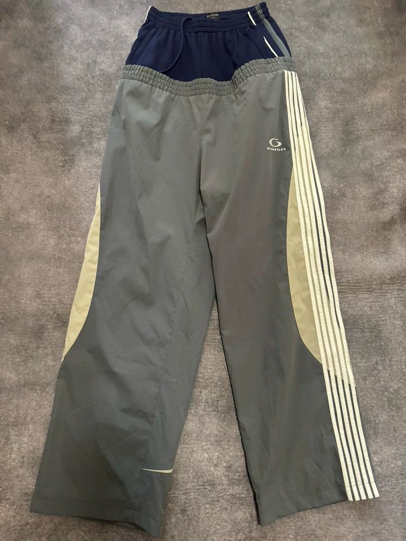 Balenciaga Balenciaga size XS Grey Blue Double Waist Stretch Logo Spo Size US 27 - 1 Thumbnail