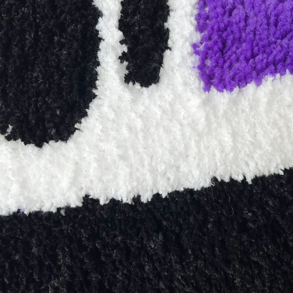 Japanese Brand × Vintage Handmade Tufted Rug Soft Smile Face Carpet 60cm x 60cm Size ONE SIZE - 6 Thumbnail