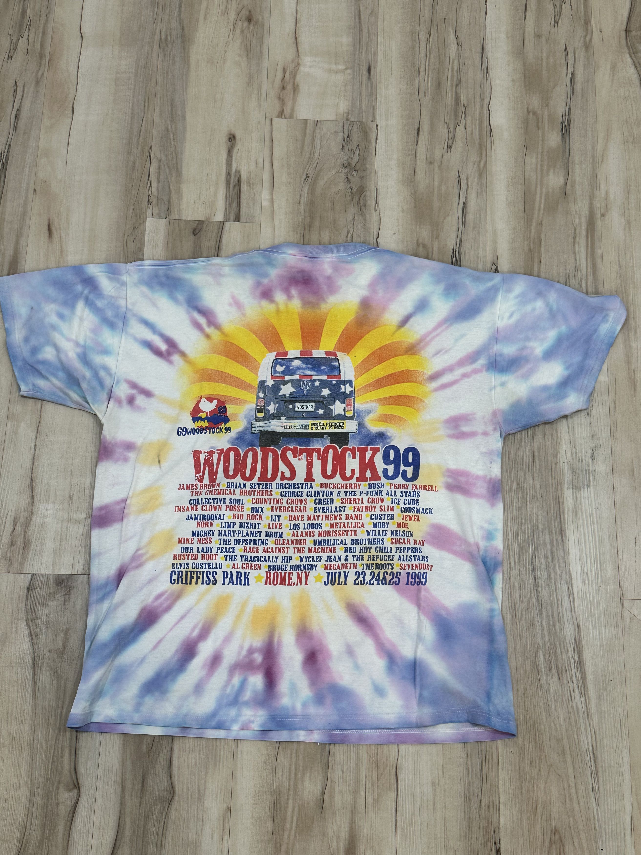 Vintage Vintage Woodstock 1999 Tie-Dye Tee – Authentic Vintage XL Size US XL / EU 56 / 4 - 4 Thumbnail