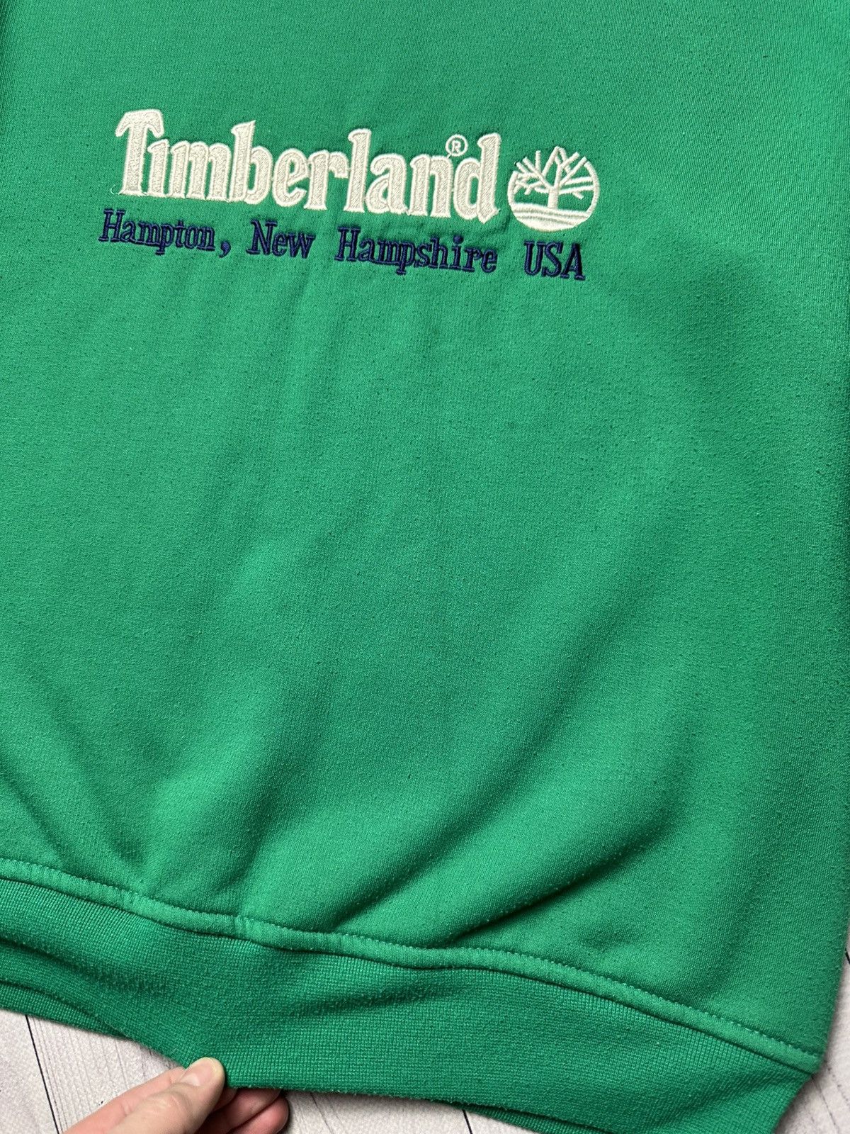 Timberland × Vintage Vintage Timberland green sweatshirt size M big logo rare Size US M / EU 48-50 / 2 - 4 Thumbnail