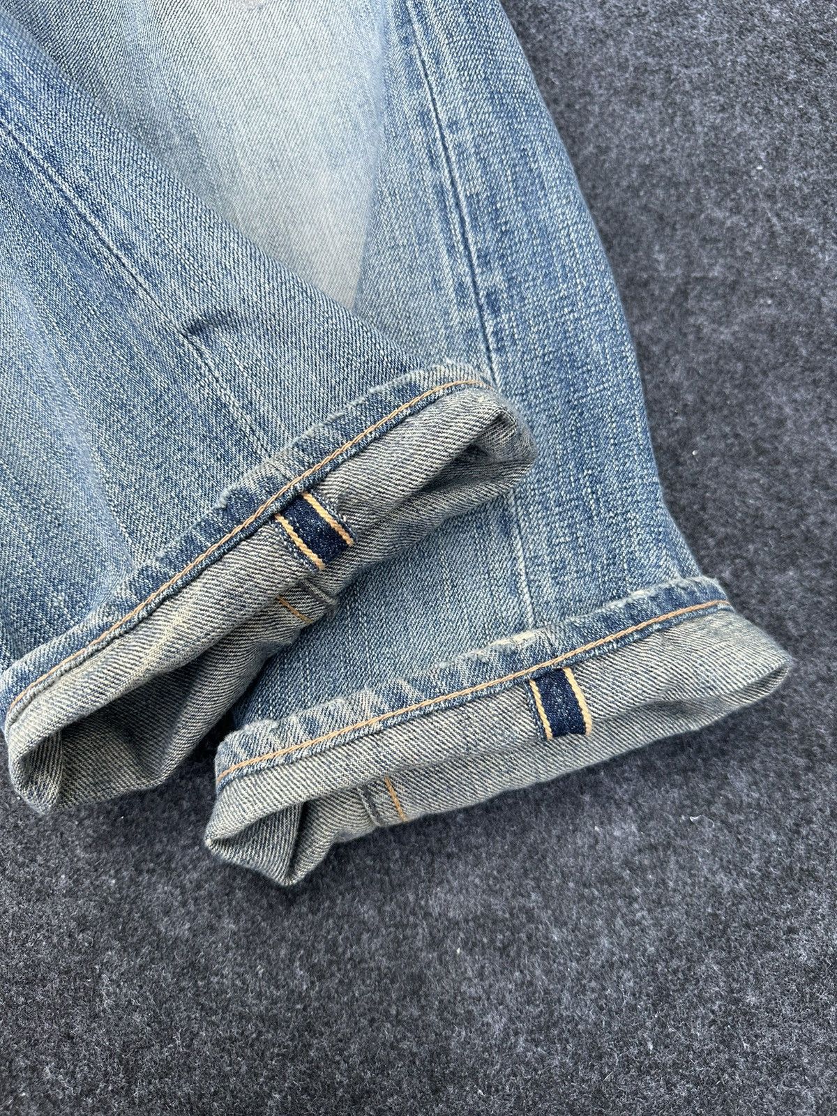 KOJIMA GENES × OMNIGOD × Vintage Omnigod Vintage Fly Button Selvedge Distressed Denim D7 Size US 28 / EU 44 - 9 Thumbnail