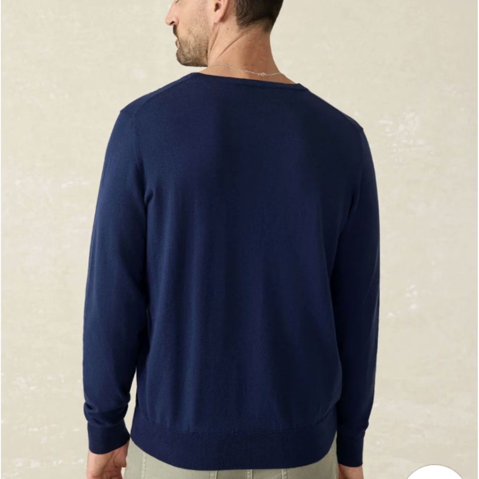 Faherty Faherty Movement Sweater Men 2XL Navy Blue Crewneck Performance Pullover Knit Solid Cotton Polyester Moisture Wicking Lightweight All Seasons Mens Size US XXL / EU 58 / 5 - 4 Thumbnail
