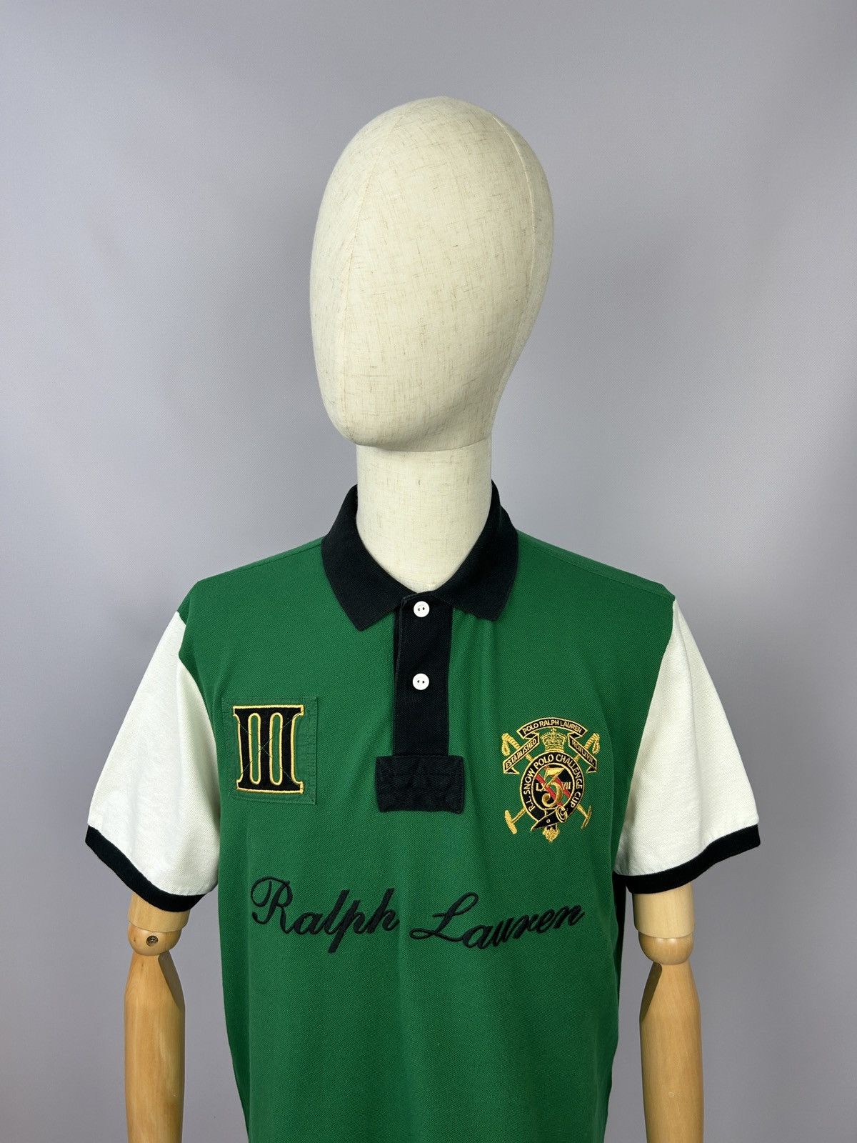 Polo Ralph Lauren × Ralph Lauren × Vintage Vintage Polo Ralph Lauren Snow Polo Challenge Polo Shirt Size US XL / EU 56 / 4 - 2 Thumbnail