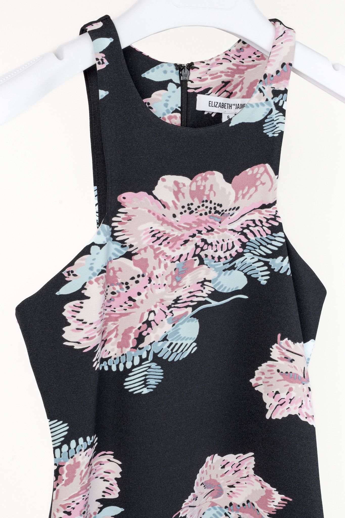 Elizabeth and James Elizabeth and James Leya Black-Multi Floral Midi Dress Size M / US 6-8 / IT 42-44 - 3 Thumbnail