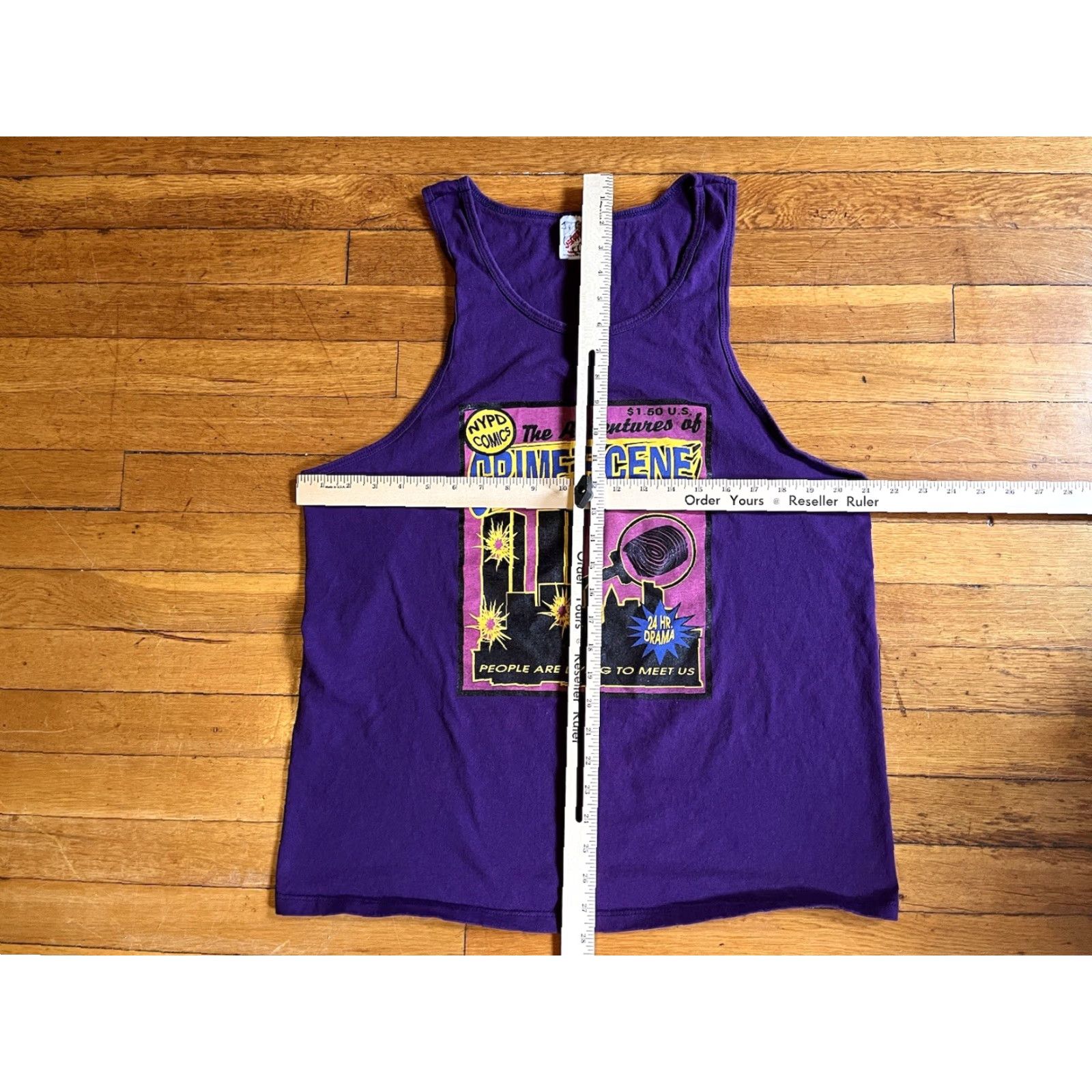 Jerzees VINTAGE NYPD Crime Scene Unit Tank Top Men’s Large Purple 90s Jersey T-Shirt Shirt Casual Size US L / EU 52-54 / 3 - 7 Thumbnail
