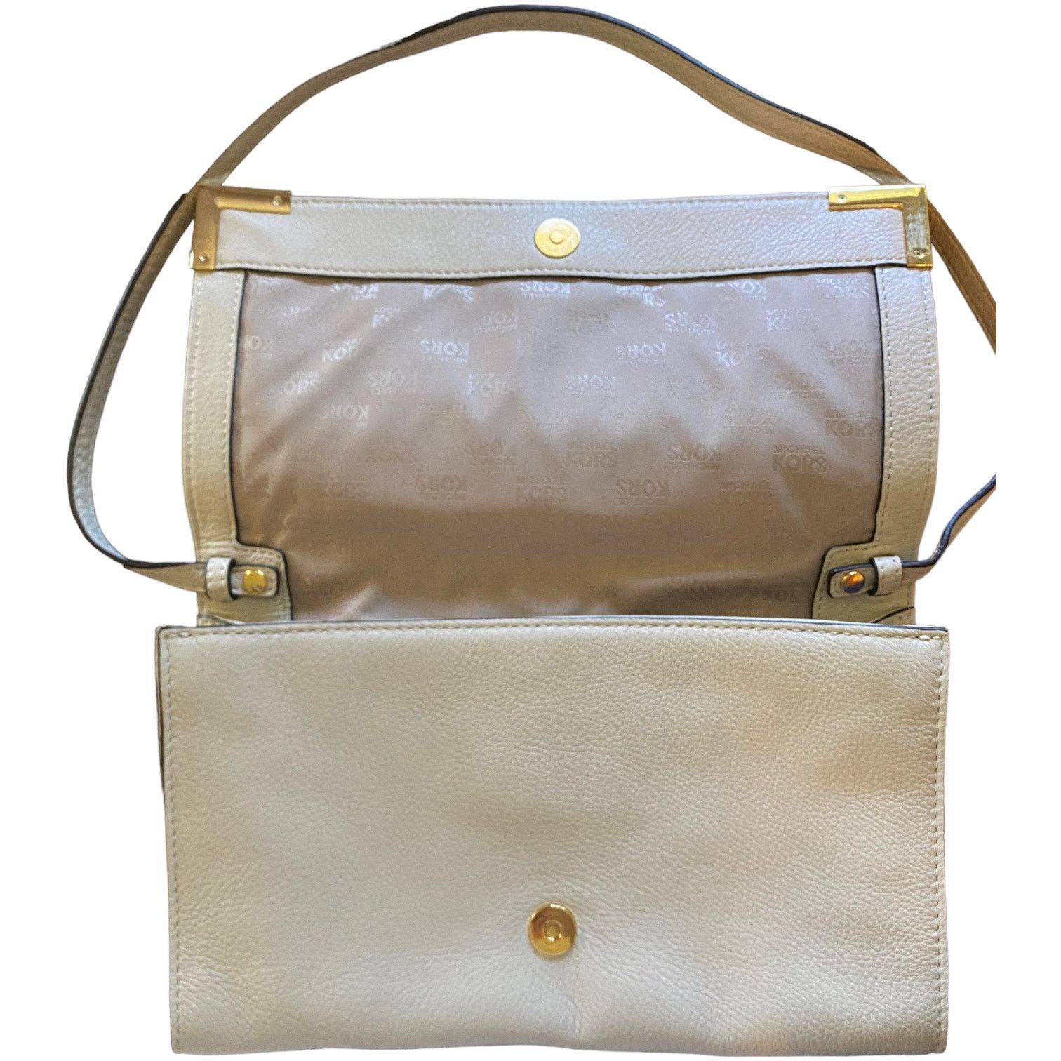 Michael Kors Michael Kors EUC Off White Pebbled Leather Clutch Purse Size ONE SIZE - 2 Thumbnail