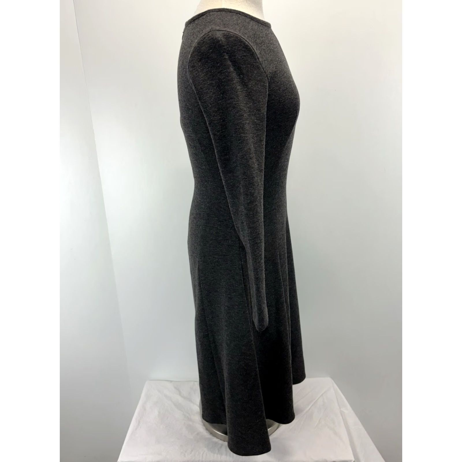 J.Crew J. Crew Fit N Flare Sheath Midi Dress Women’s 2 Grey Minimalist Stretch Ponte Size XS / US 0-2 / IT 36-38 - 4 Thumbnail