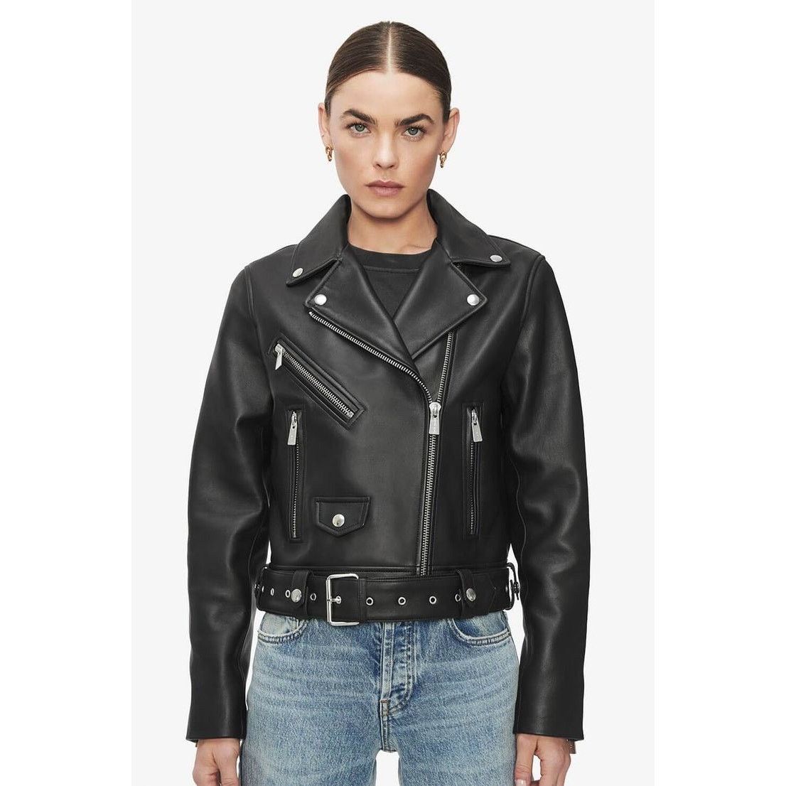 Anine Bing Benjamin Moto Jacket black NWT size XS