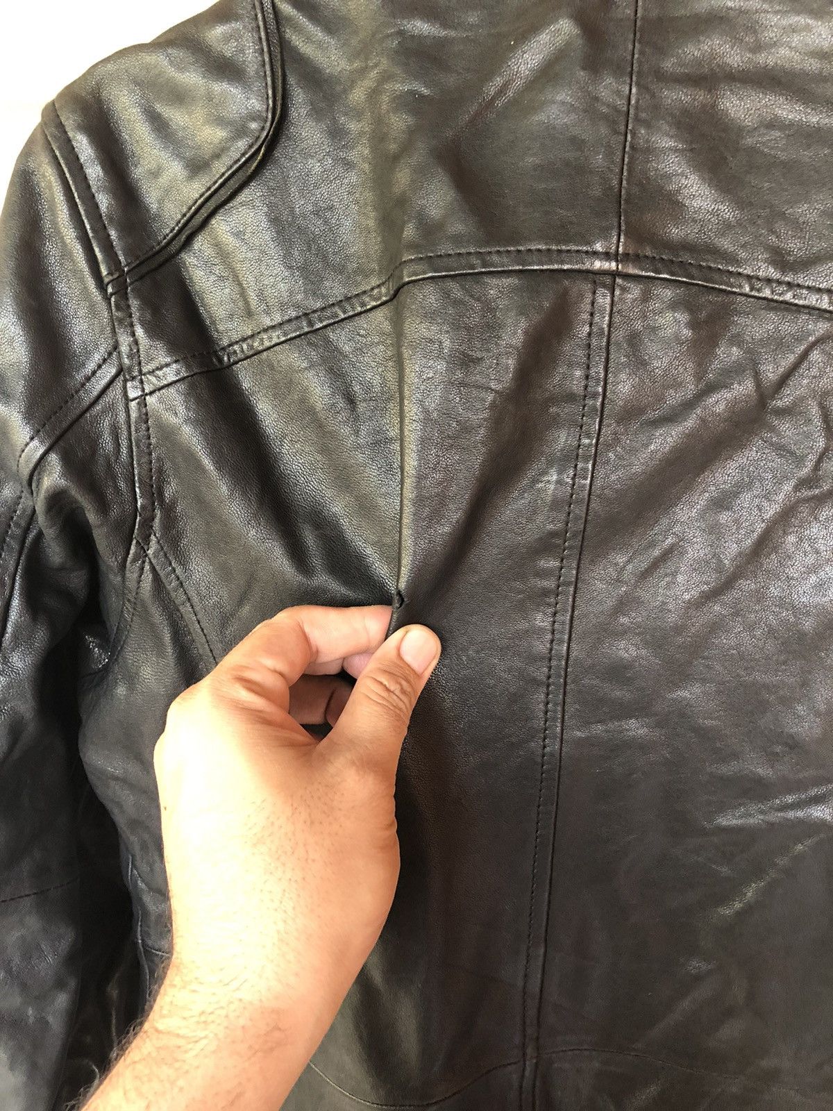 If Six Was Nine × Japanese Brand × Le Grande Bleu (L.G.B.) Rattle Trap Biker Sheepskin Leather Jacket Size US M / EU 48-50 / 2 - 10 Thumbnail