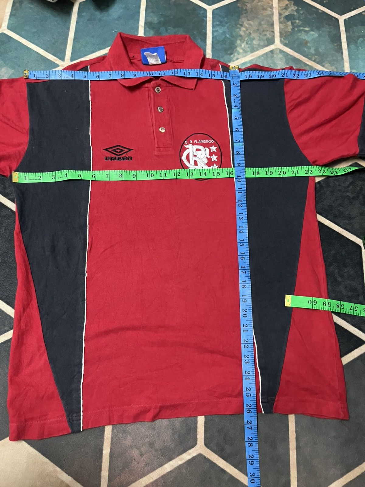 All Sport 💥Vintage 90s CR FLAMENGO Brazil Cotton Polo Size US L / EU 52-54 / 3 - 10 Thumbnail